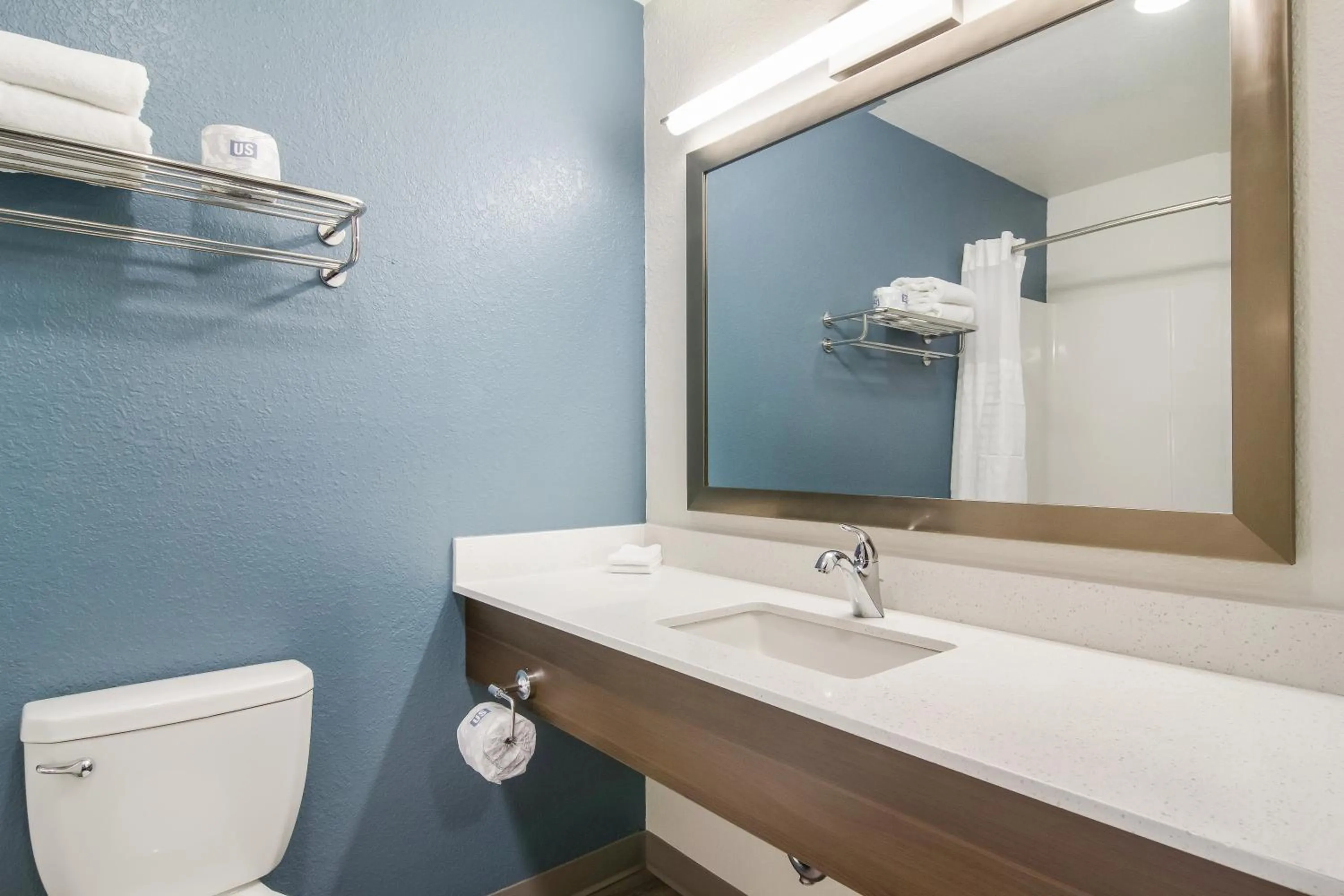 Bathroom in WoodSpring Suites East Lansing - University Area