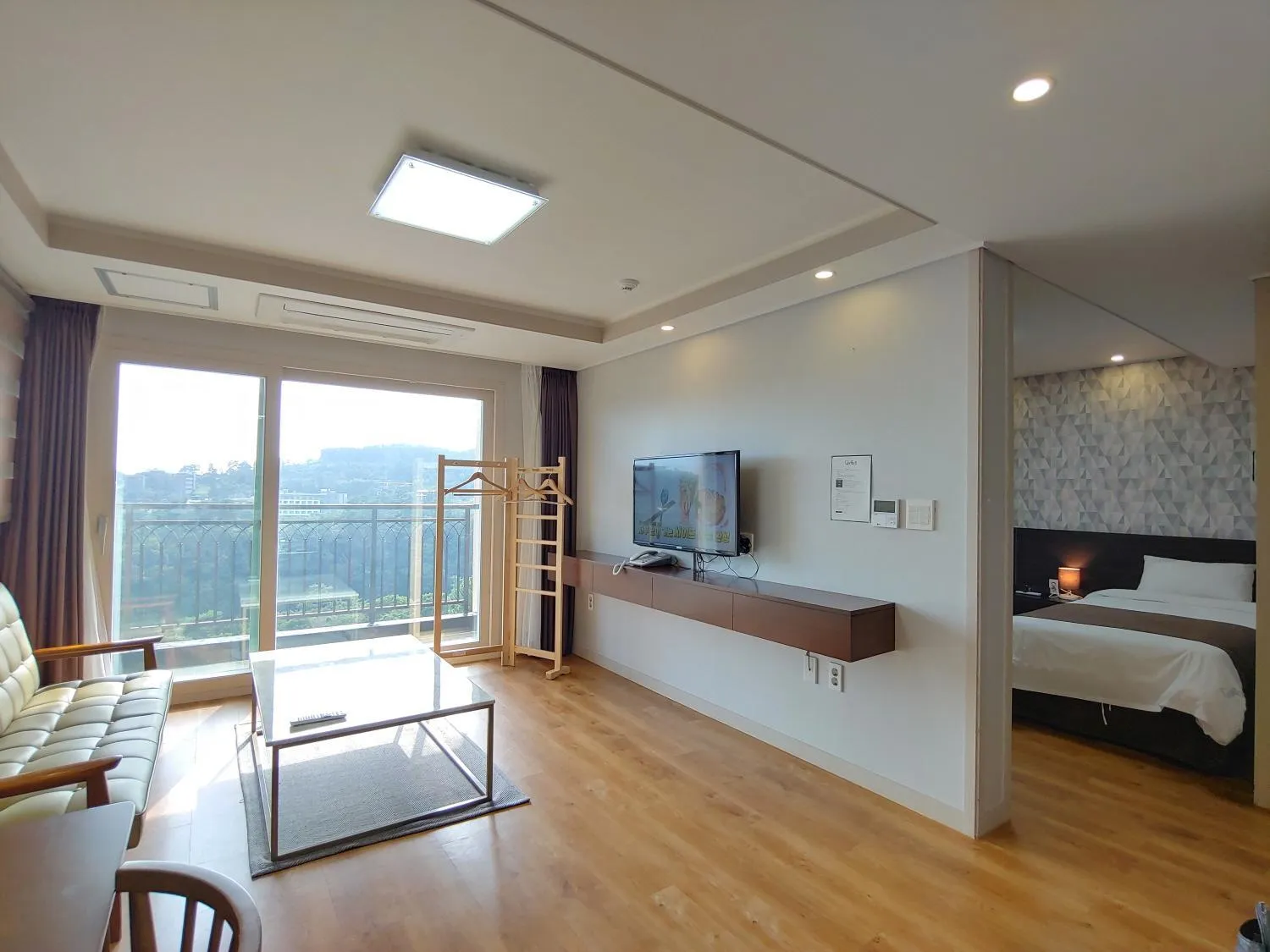 Bed in Jeju Lavender Hotel