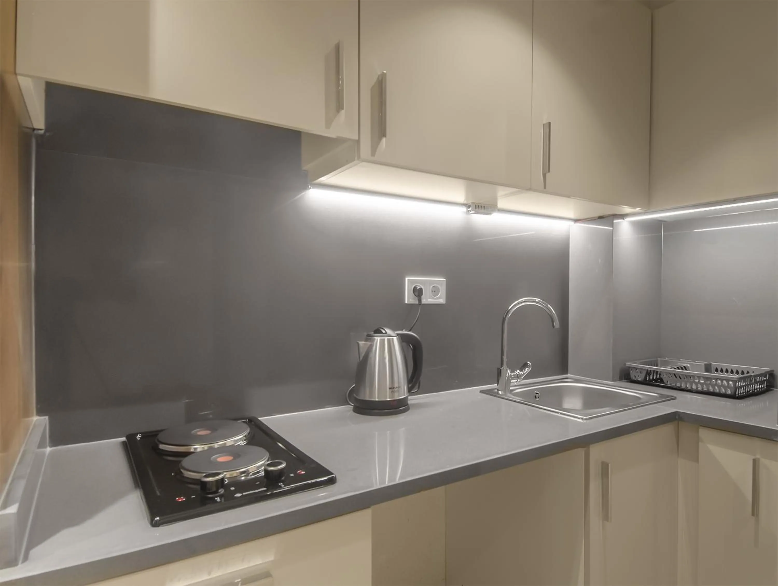 Kitchen or kitchenette in Beachfront Batumi View Apartments by GLOBALSTAY