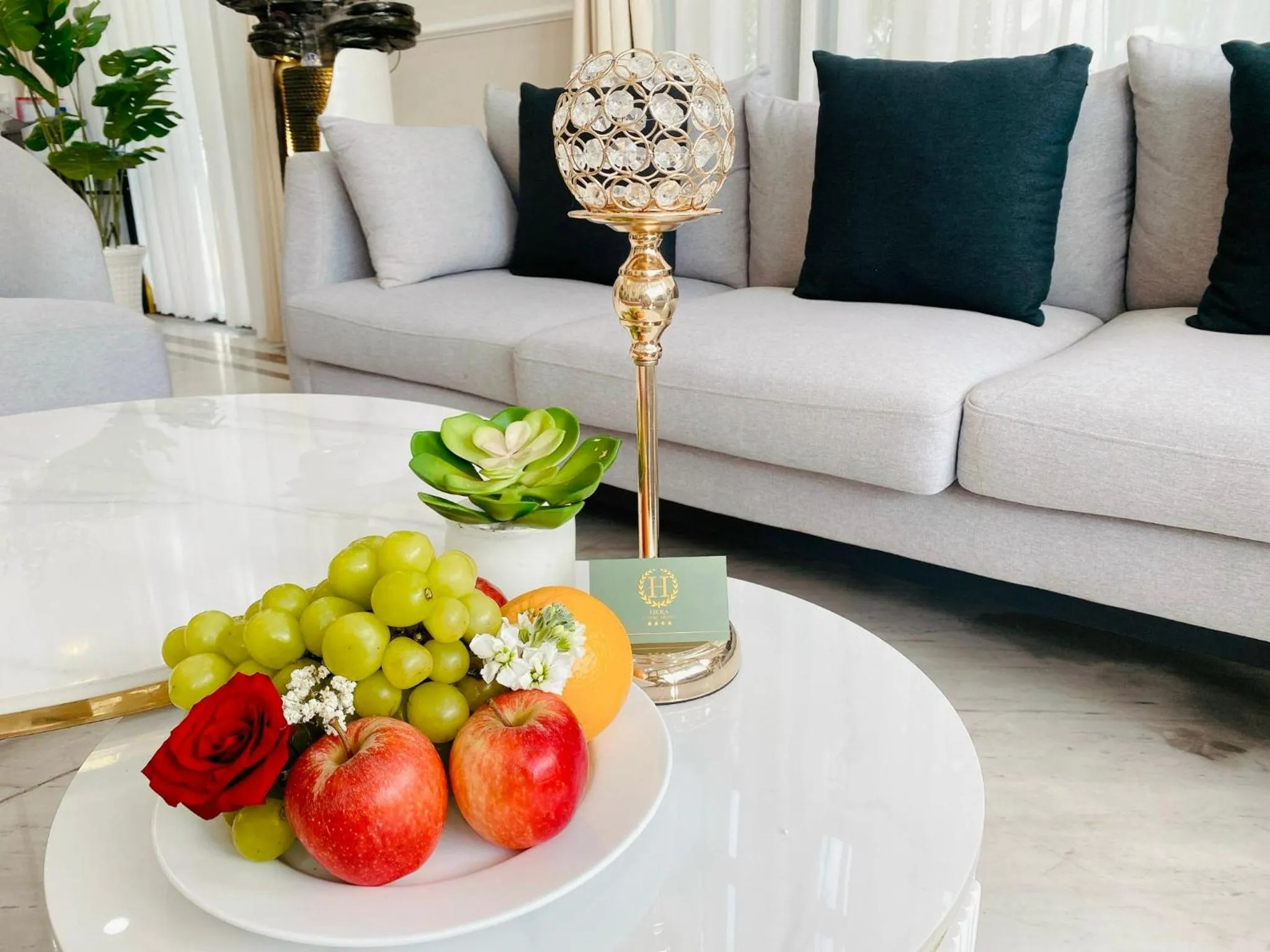 Seating area in Hera Luxury Hotel