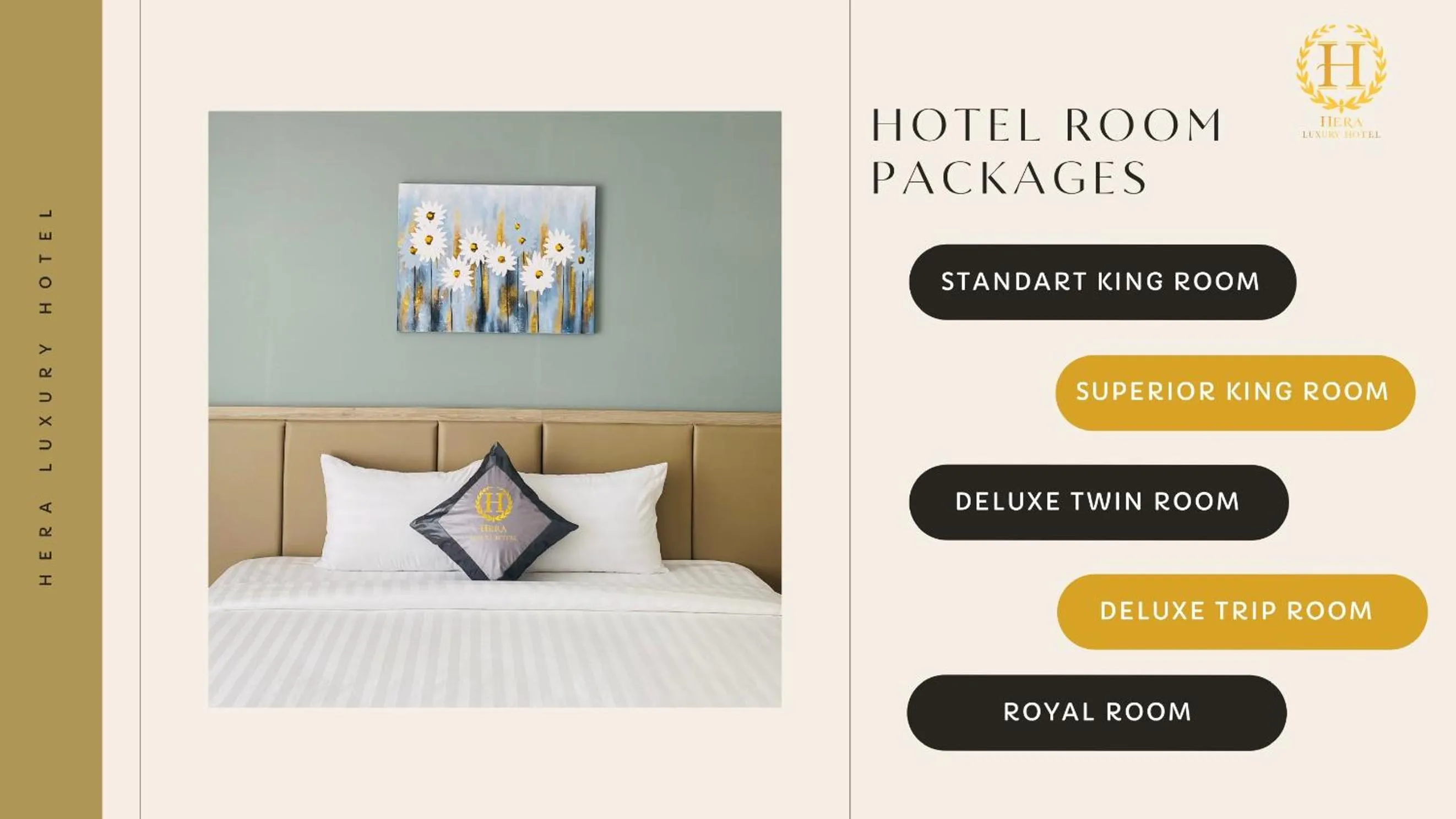 Bed in Hera Luxury Hotel