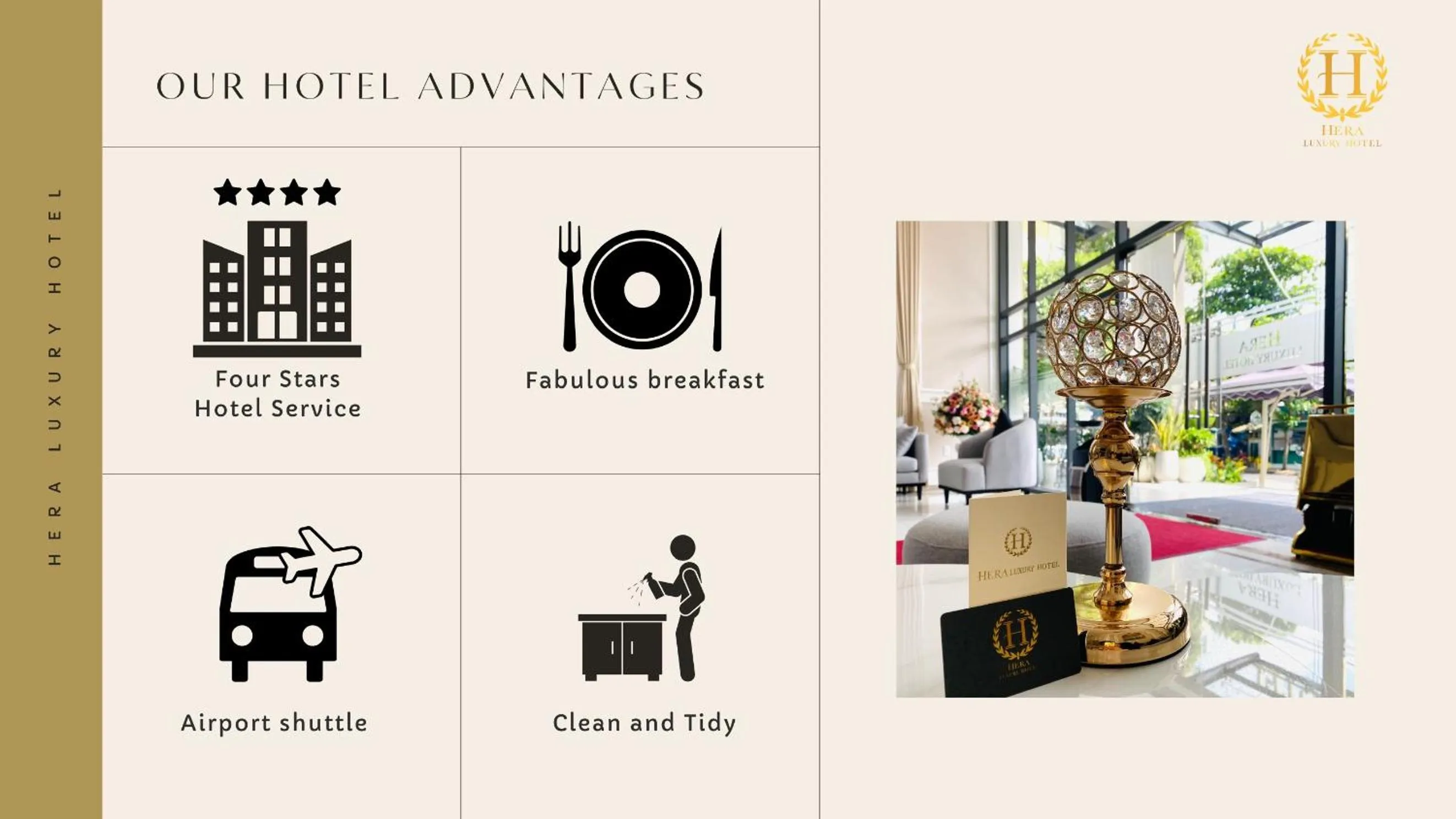 Text overlay in Hera Luxury Hotel