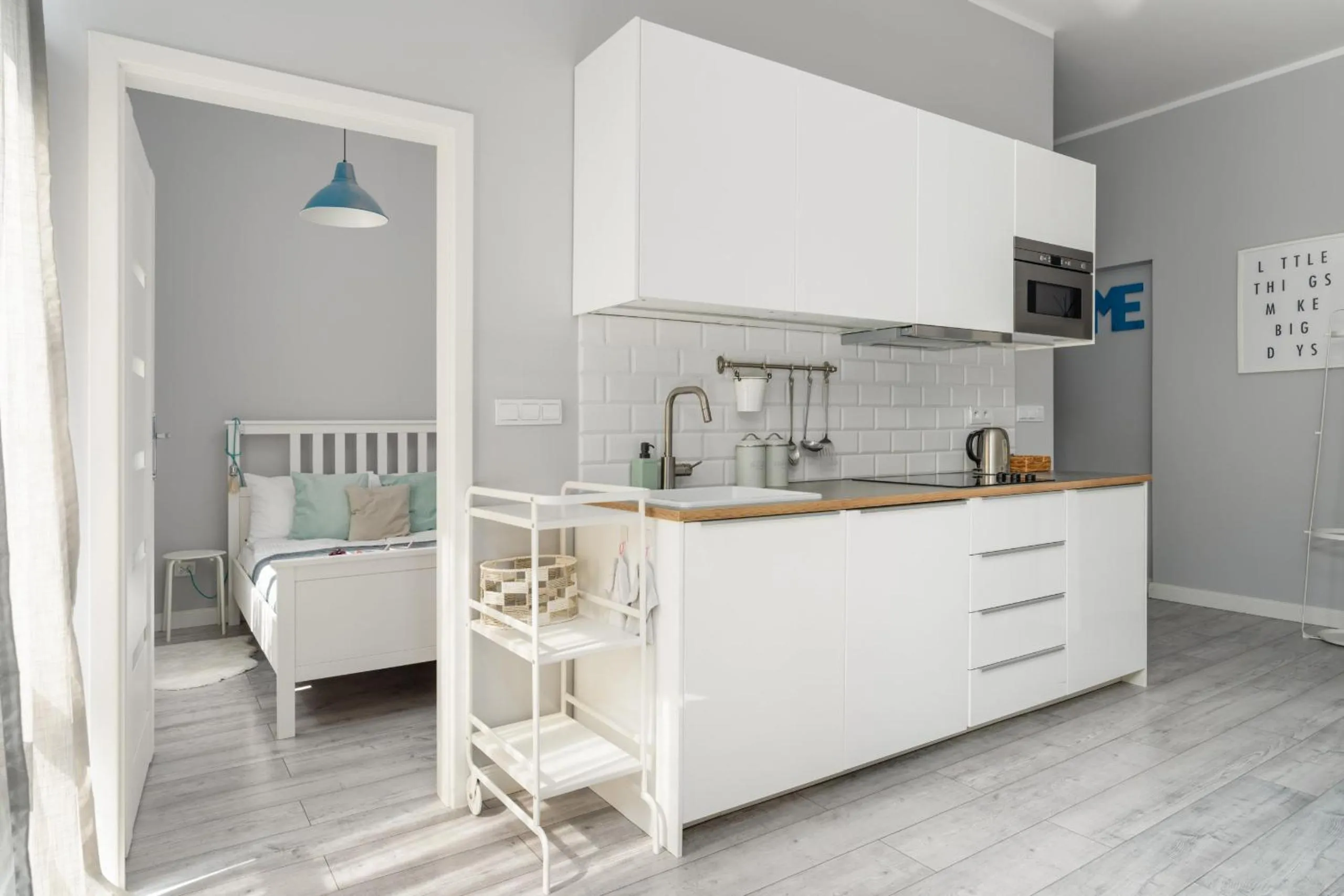 Kitchen or kitchenette in Scandi Małe Garbary Apartment Piaskowa near Old Market Square by Noclegi Renters
