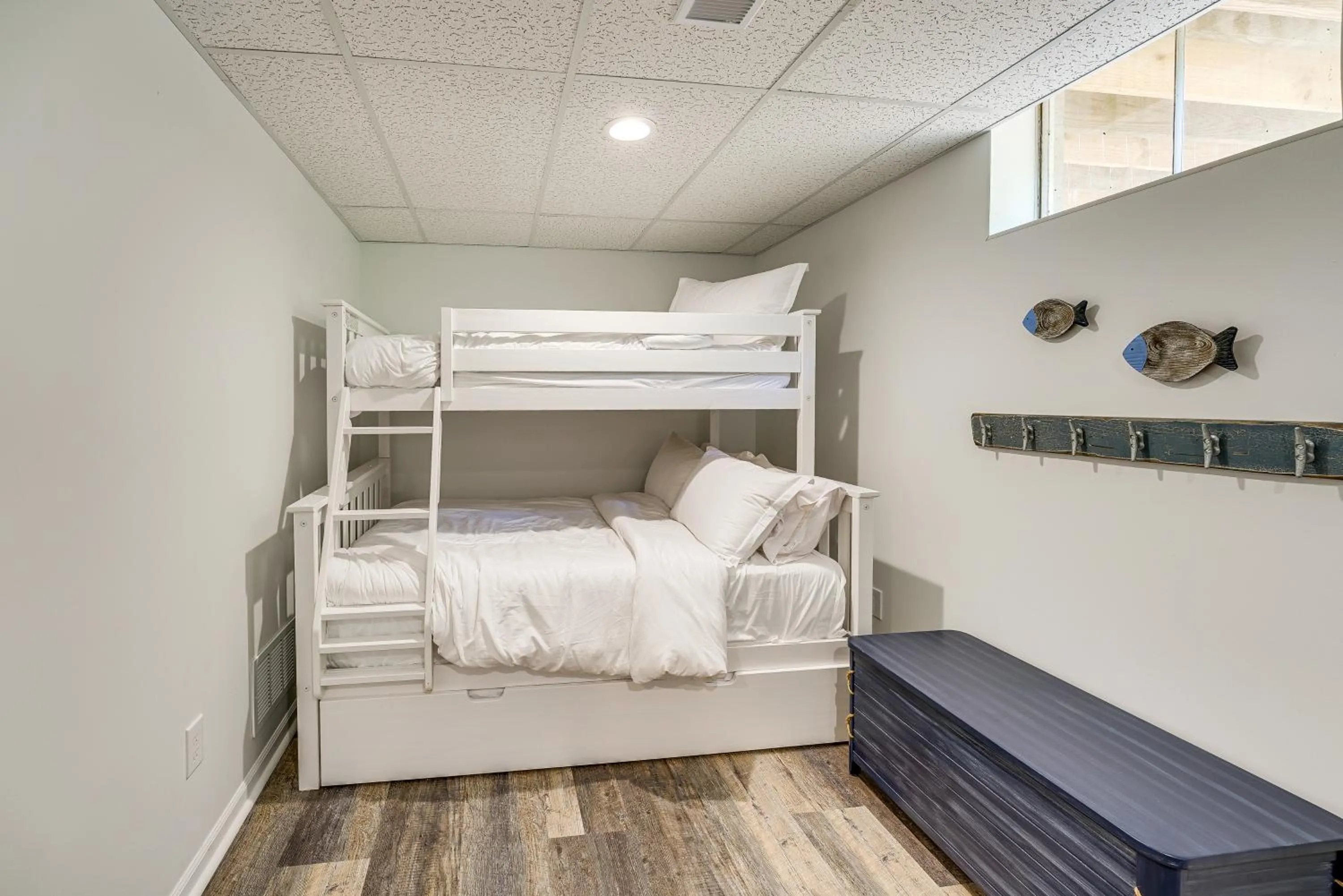 Bed in Private Beachfront Lake Michigan Rental with Kayaks