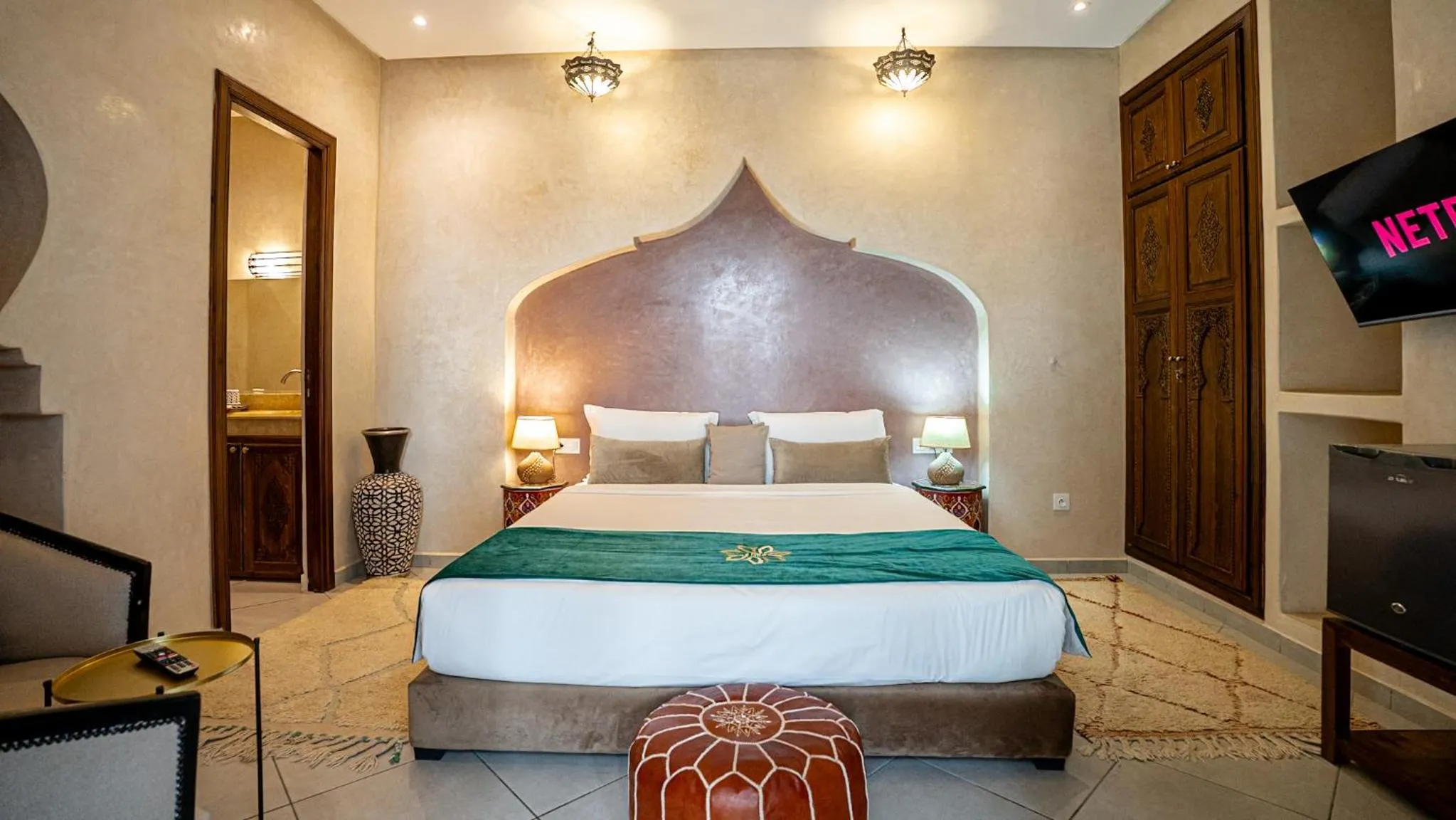 Bed in Riad Mandana & Spa