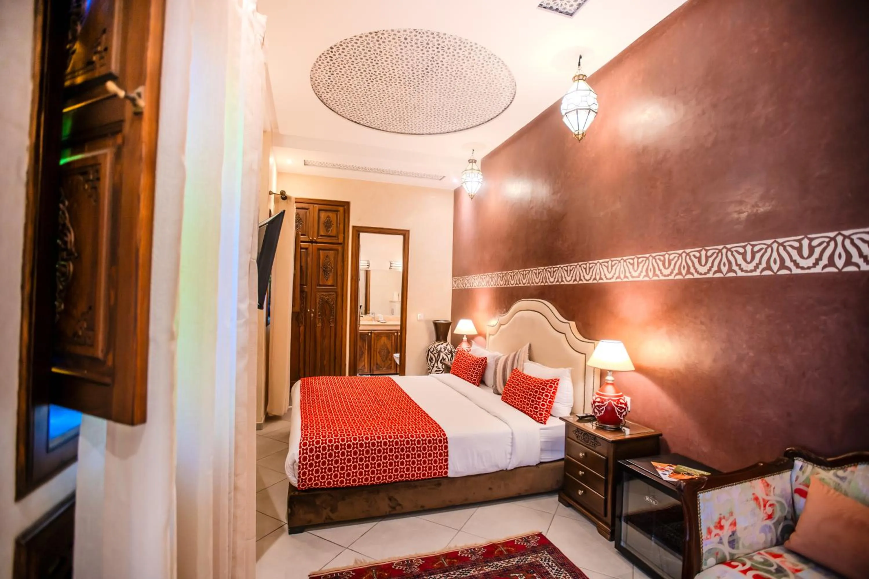 Bed in Riad Mandana & Spa