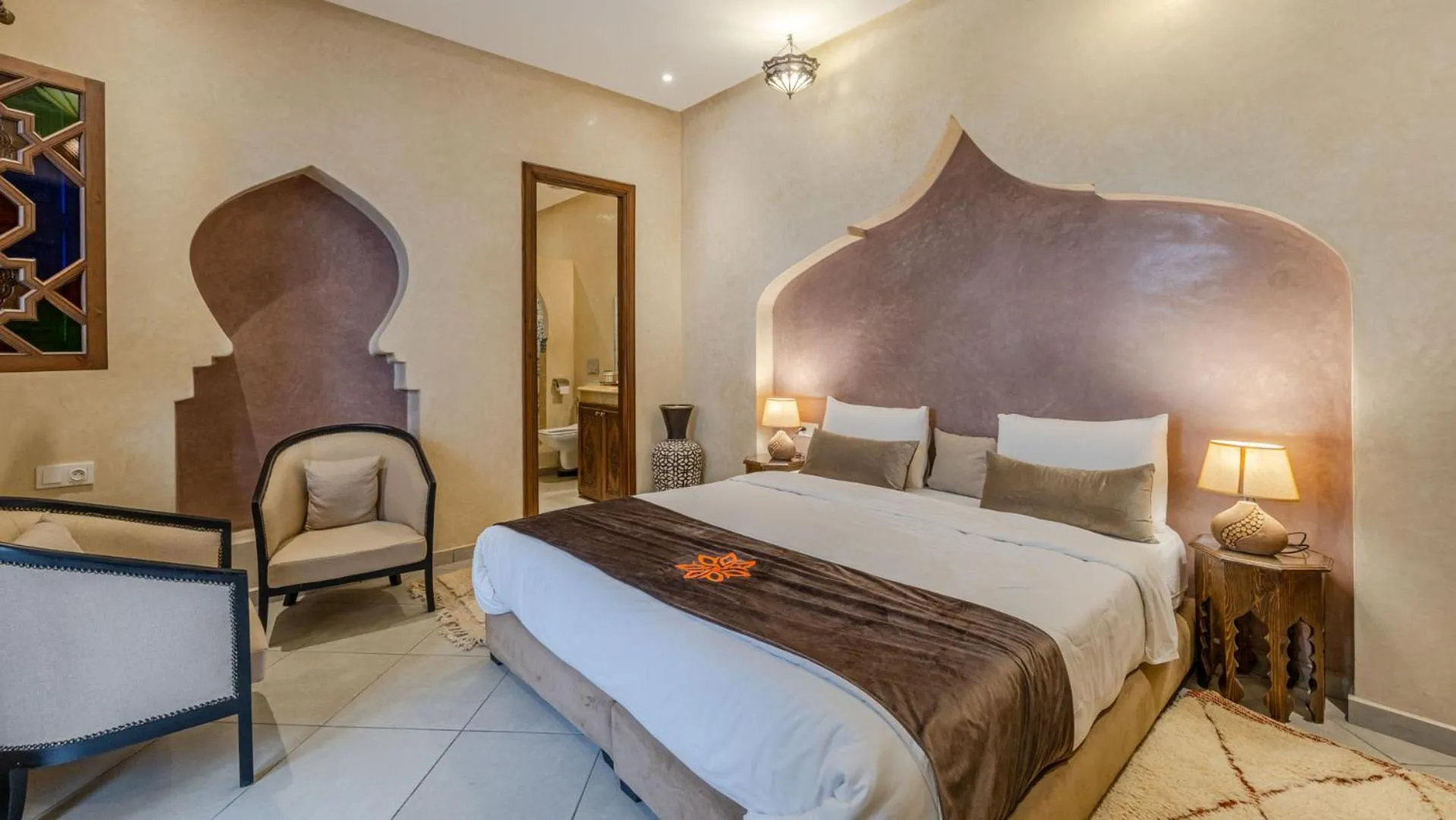 Bed in Riad Mandana & Spa