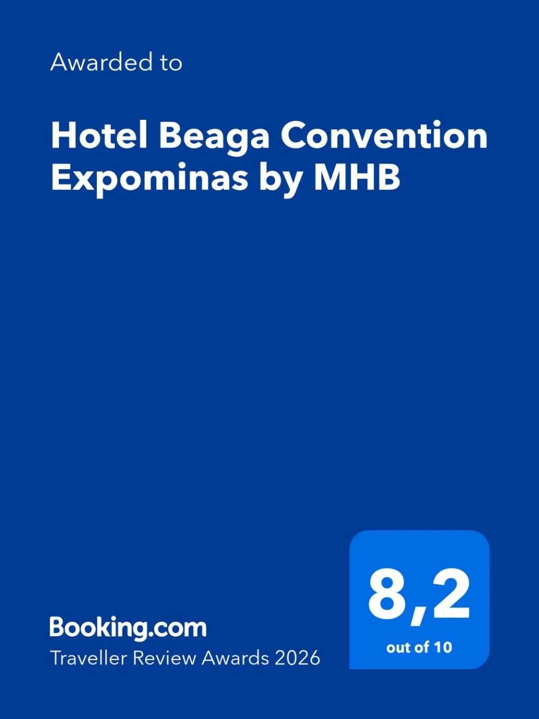 Certificate/Award in Hotel Beaga Convention Expominas by MHB