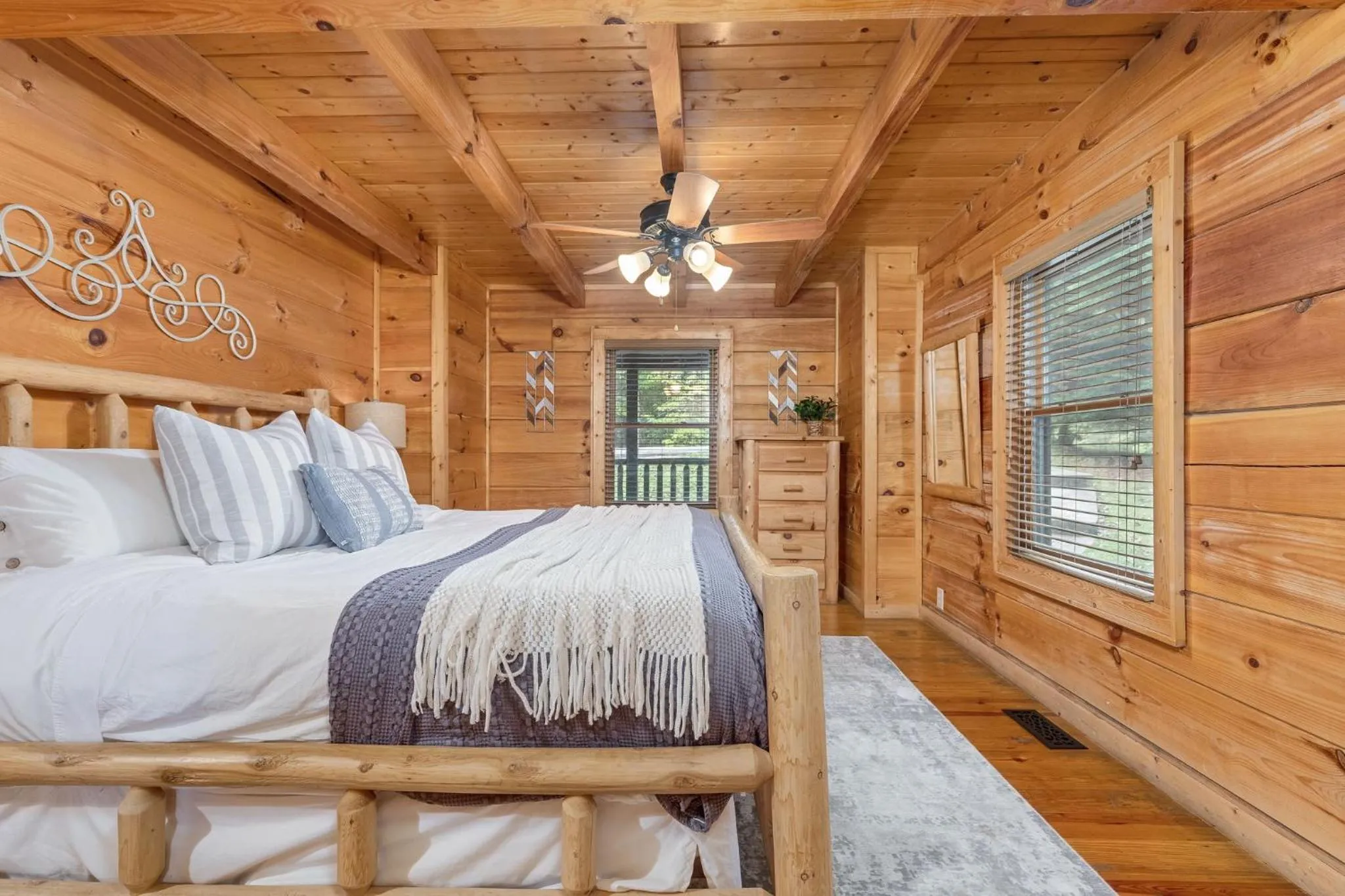Bedroom, Bed in Elegant & Cozy Cabin Near Pigeon Forge