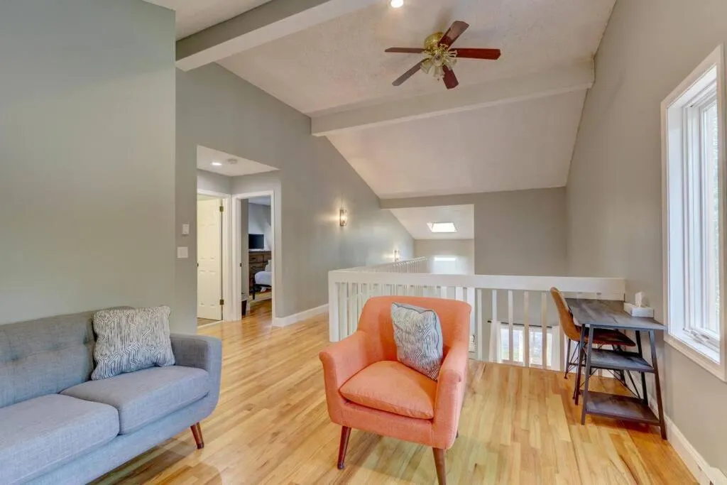 Living room in Cozy Chalet Game Rm and Fireplace