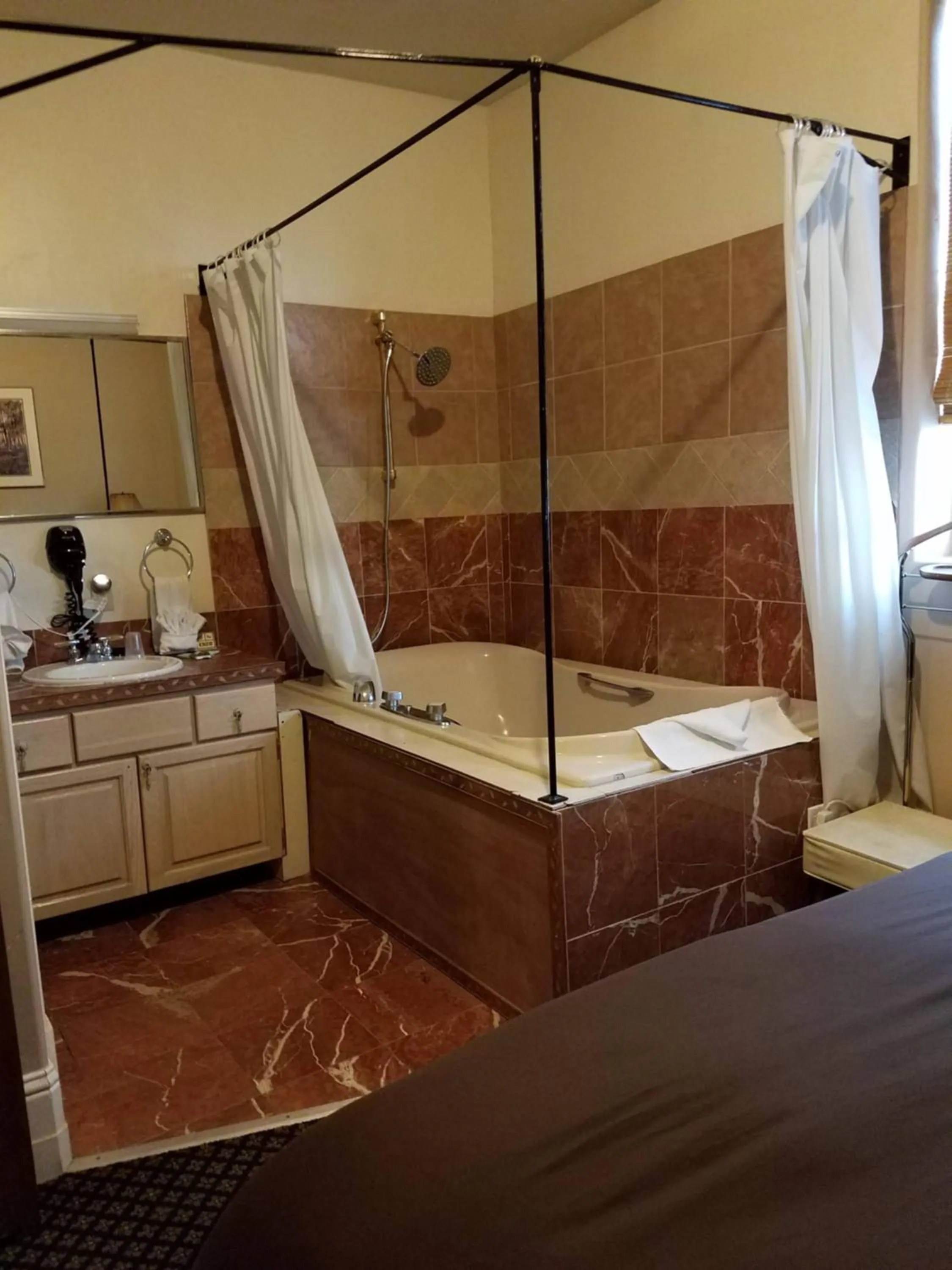 Shower, Bed in Steam Train Hotel