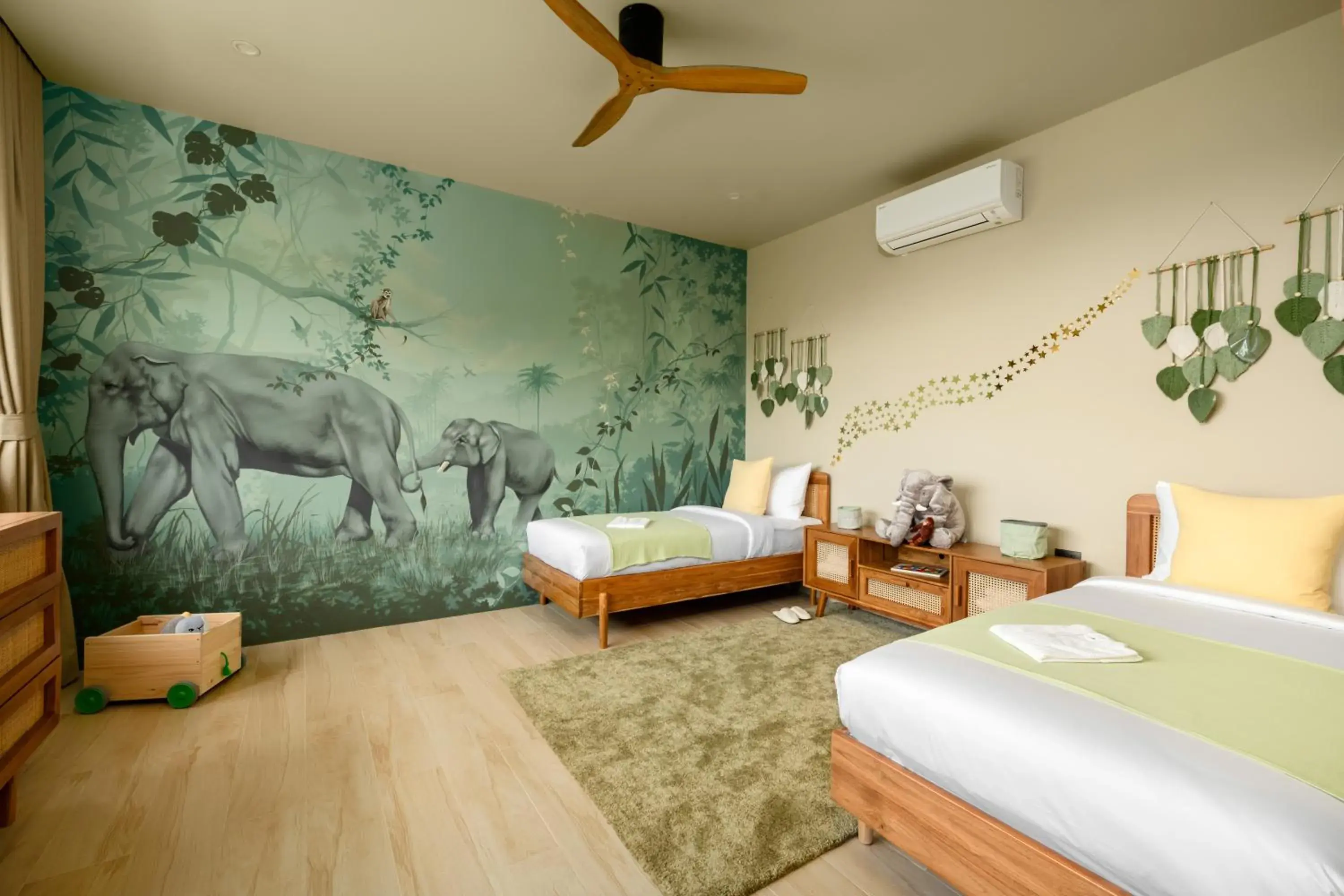 Bed in Wild Cottages Elephant Sanctuary Resort Bed in Wild Cottages Elephant Sanctuary Resort