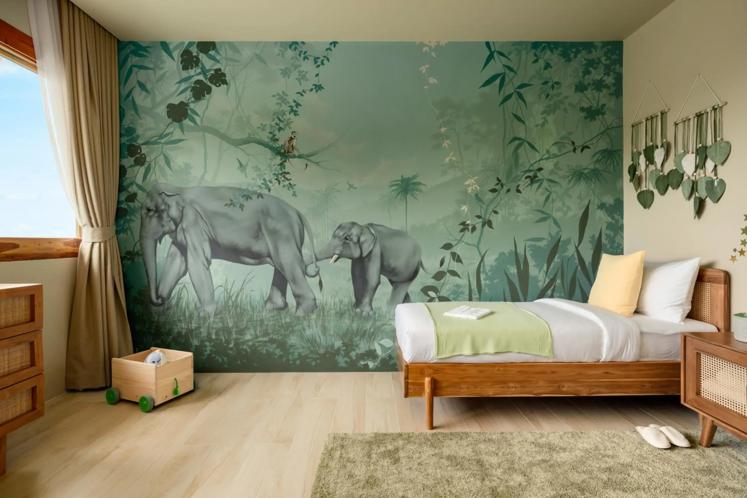 Bed in Wild Cottages Elephant Sanctuary Resort Bed in Wild Cottages Elephant Sanctuary Resort