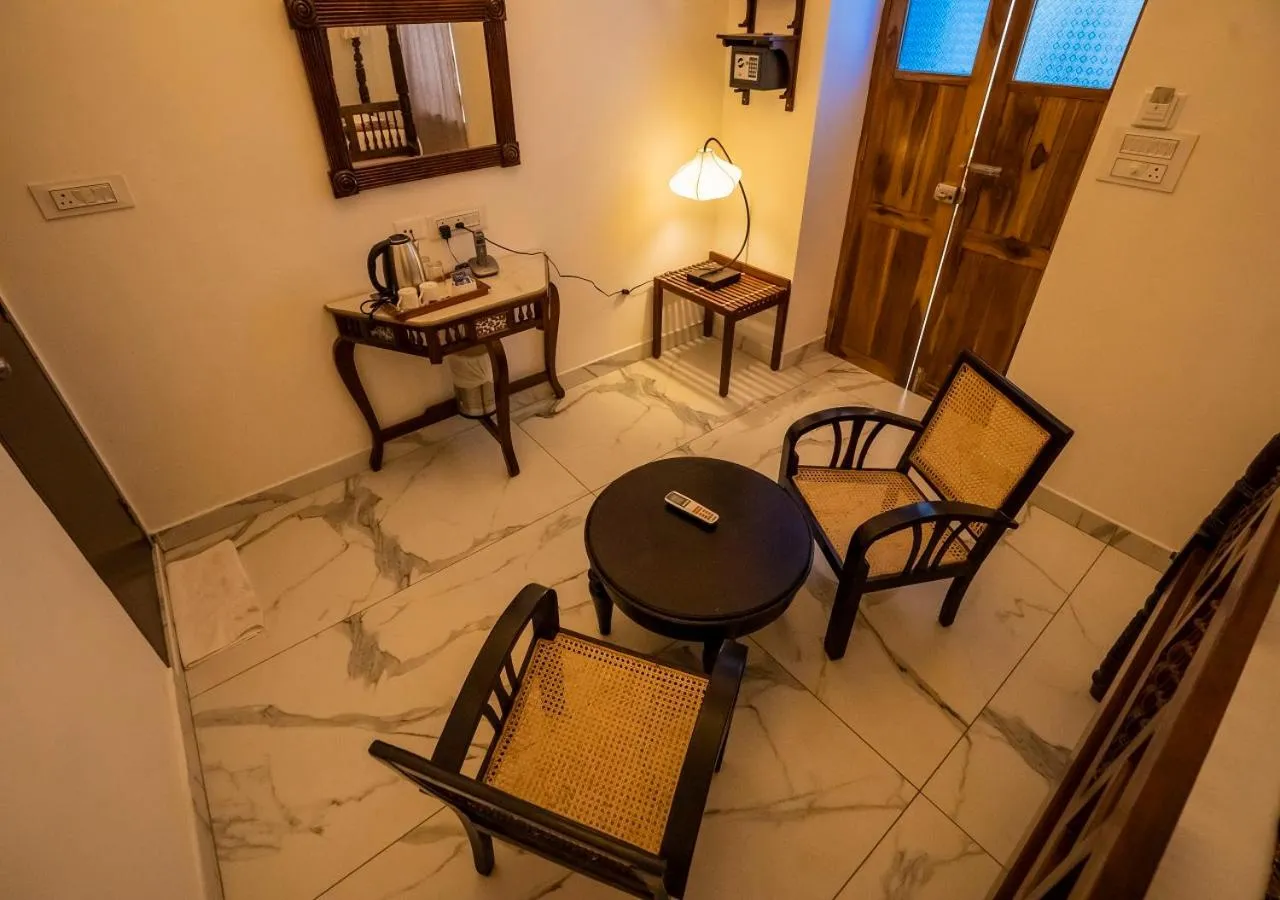 Seating area in Bel Abri Colonial Living, Pondicherry