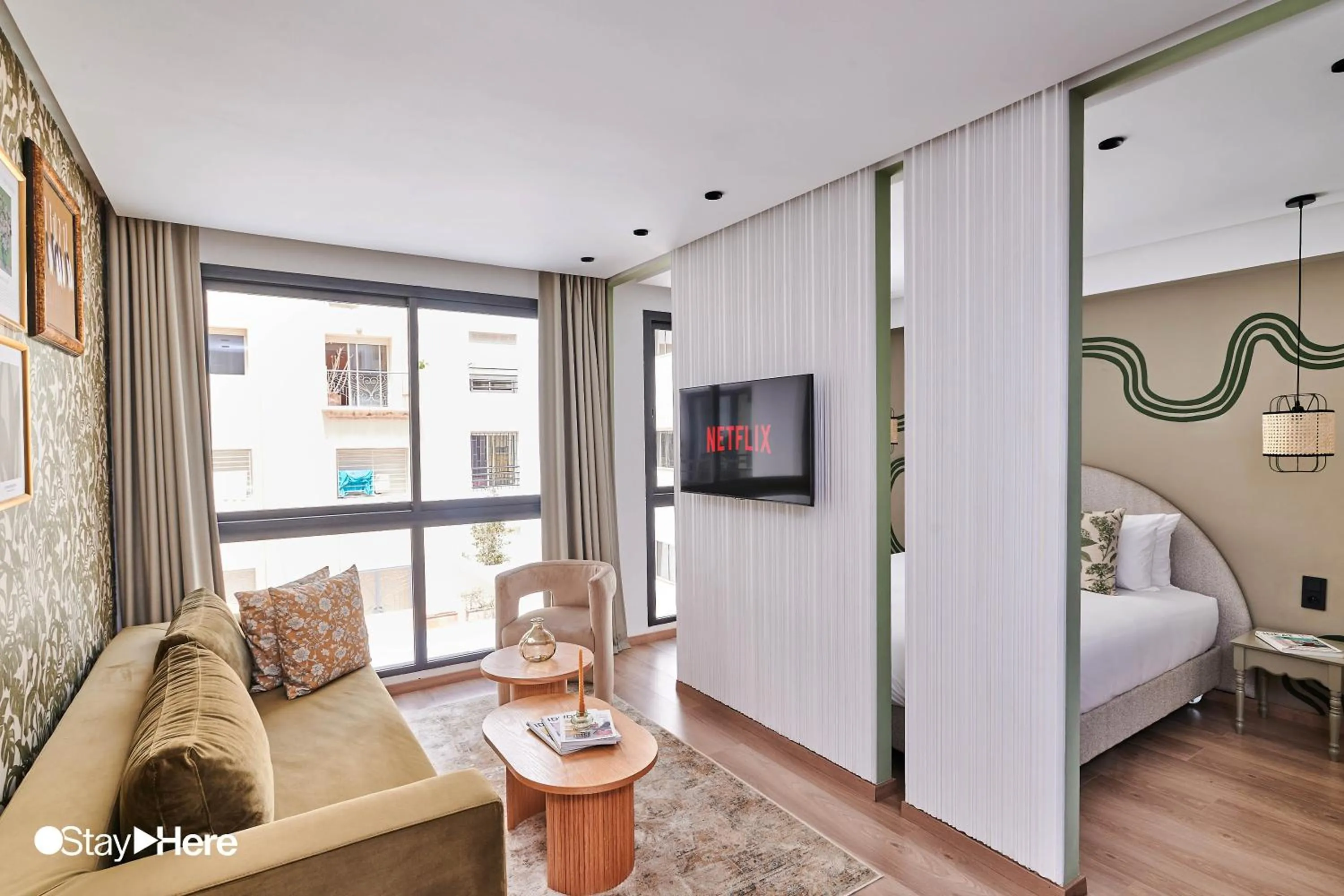 TV and multimedia, Bed in Stayhere Casablanca - Maarif - Elite Residence