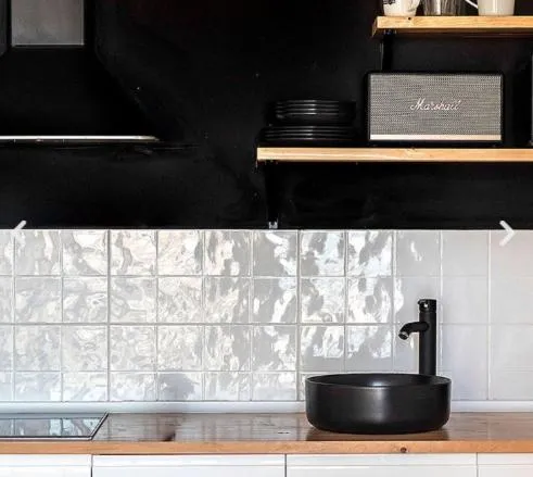 Kitchen or kitchenette in La Arena Apartamentos Zierbena