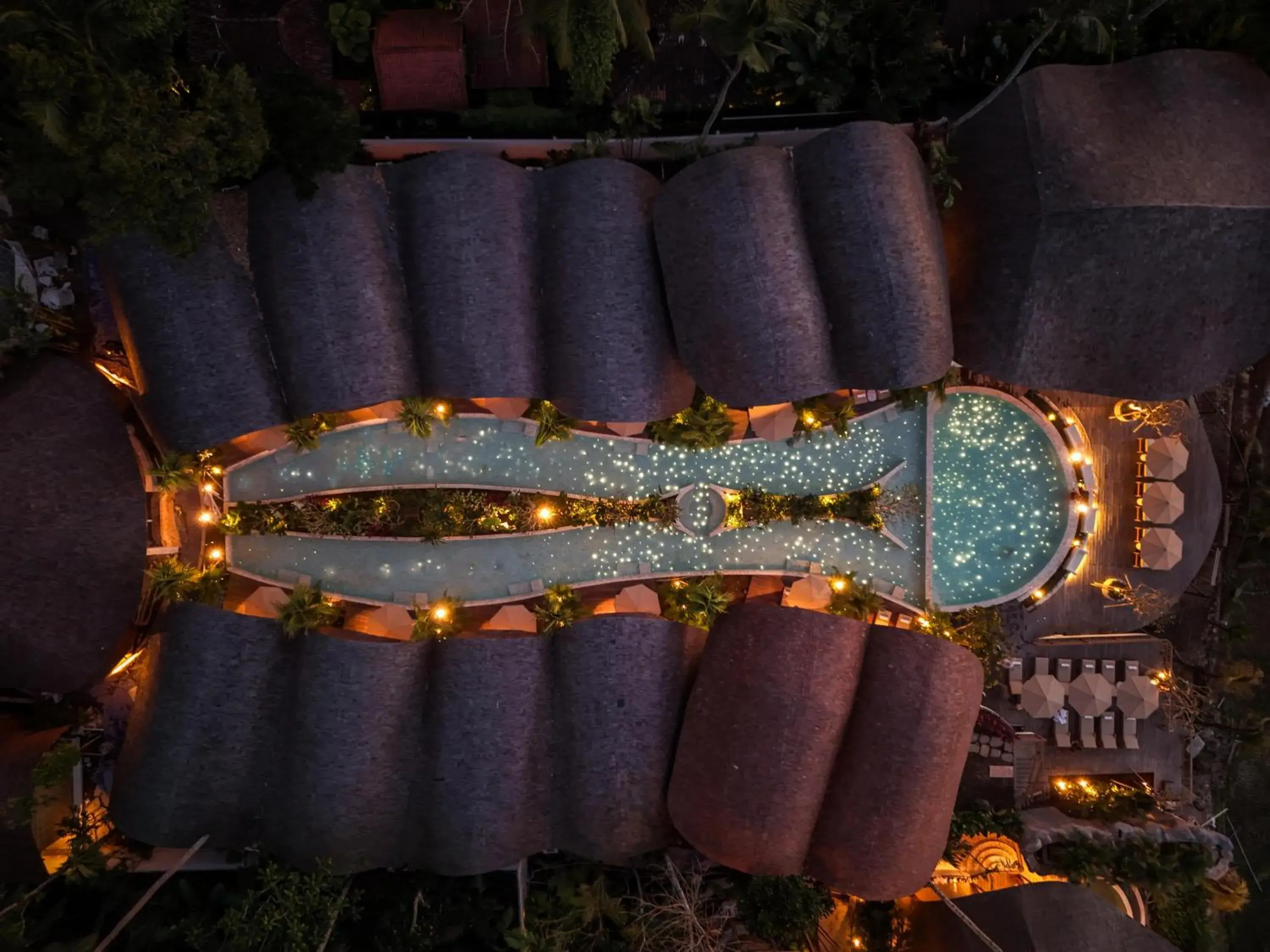 Pool view in Bambootel Sawah View Pool view in Bambootel Sawah View