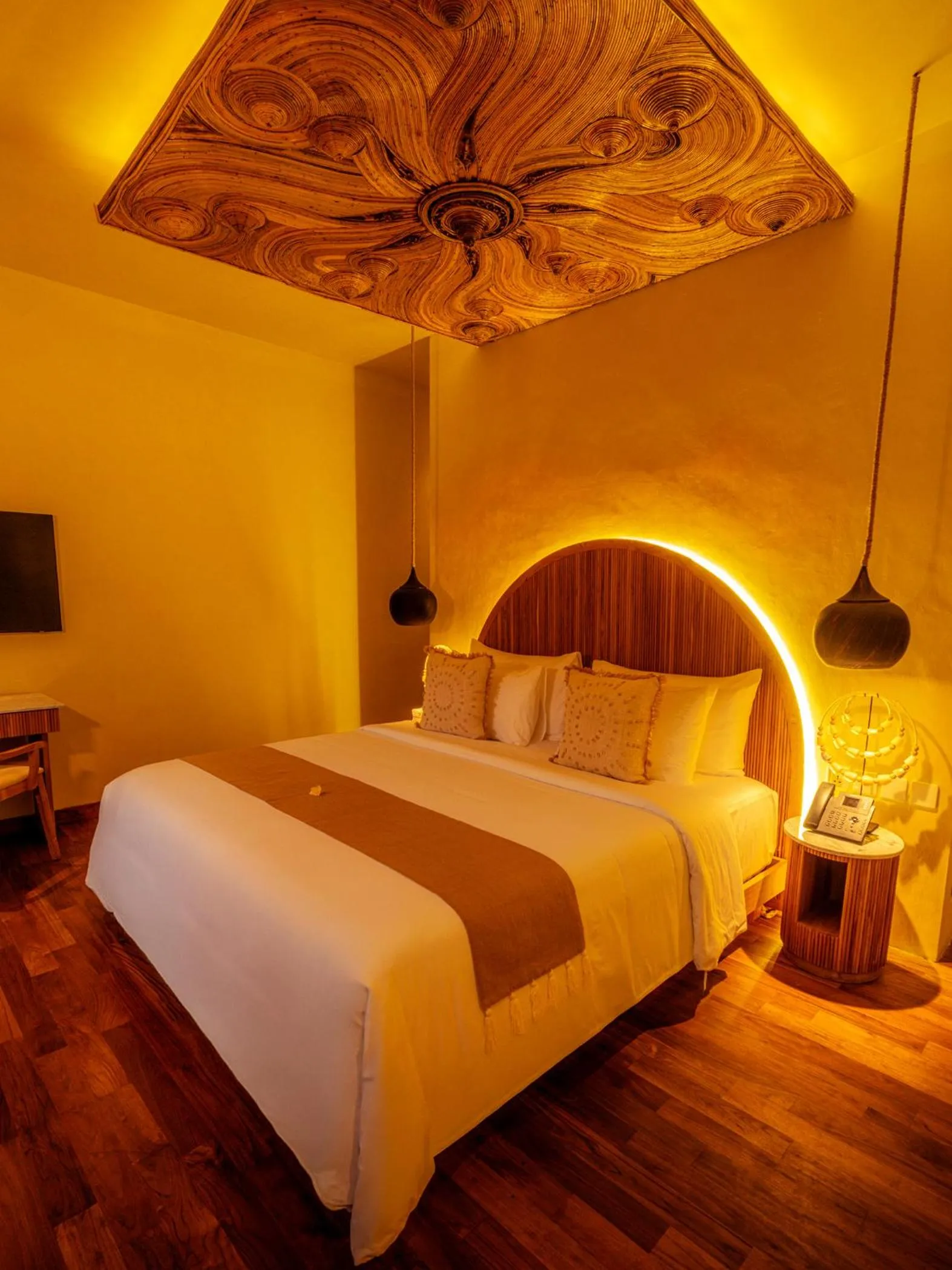 Bed in Bambootel Sawah View