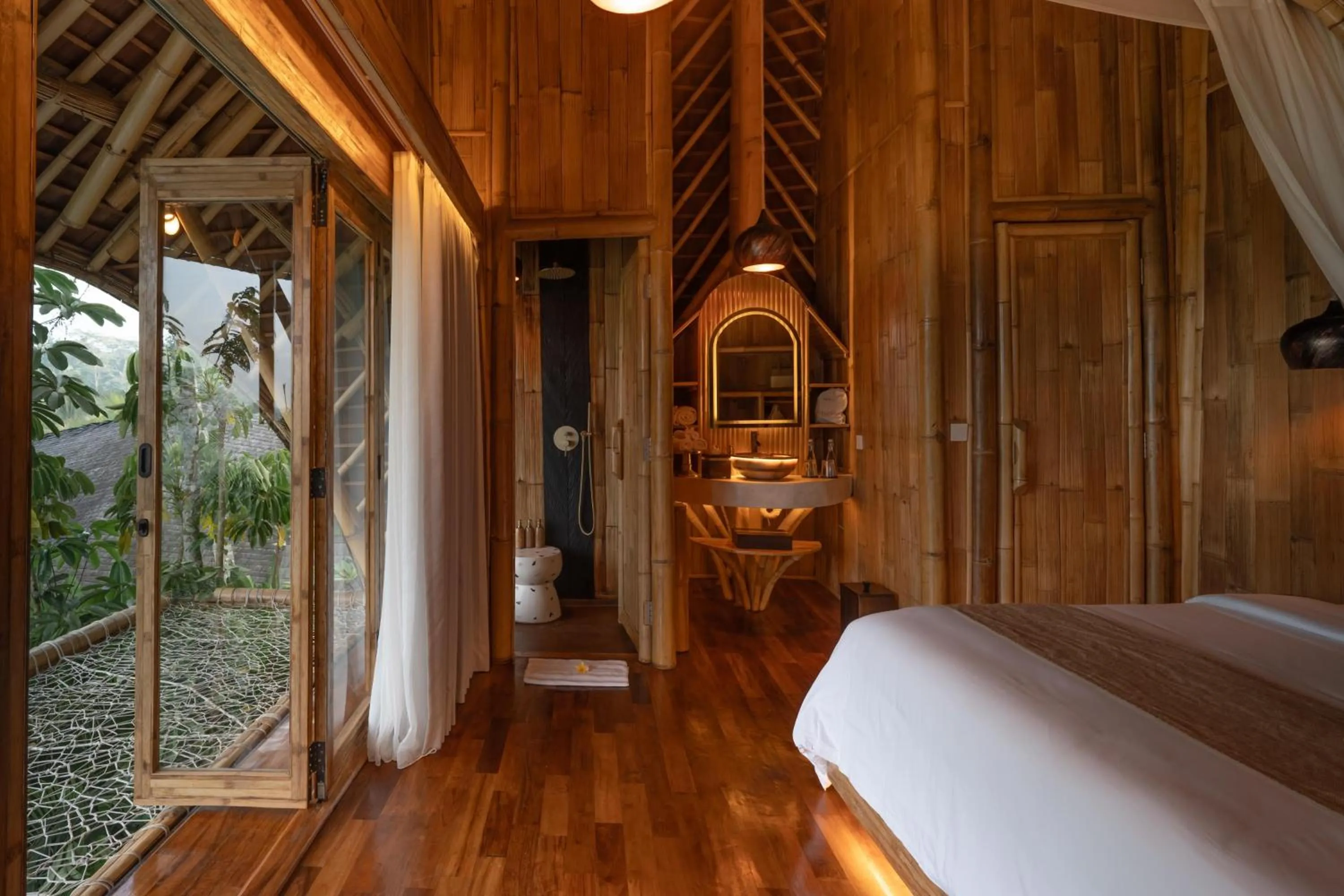 Bed in Bambootel Sawah View