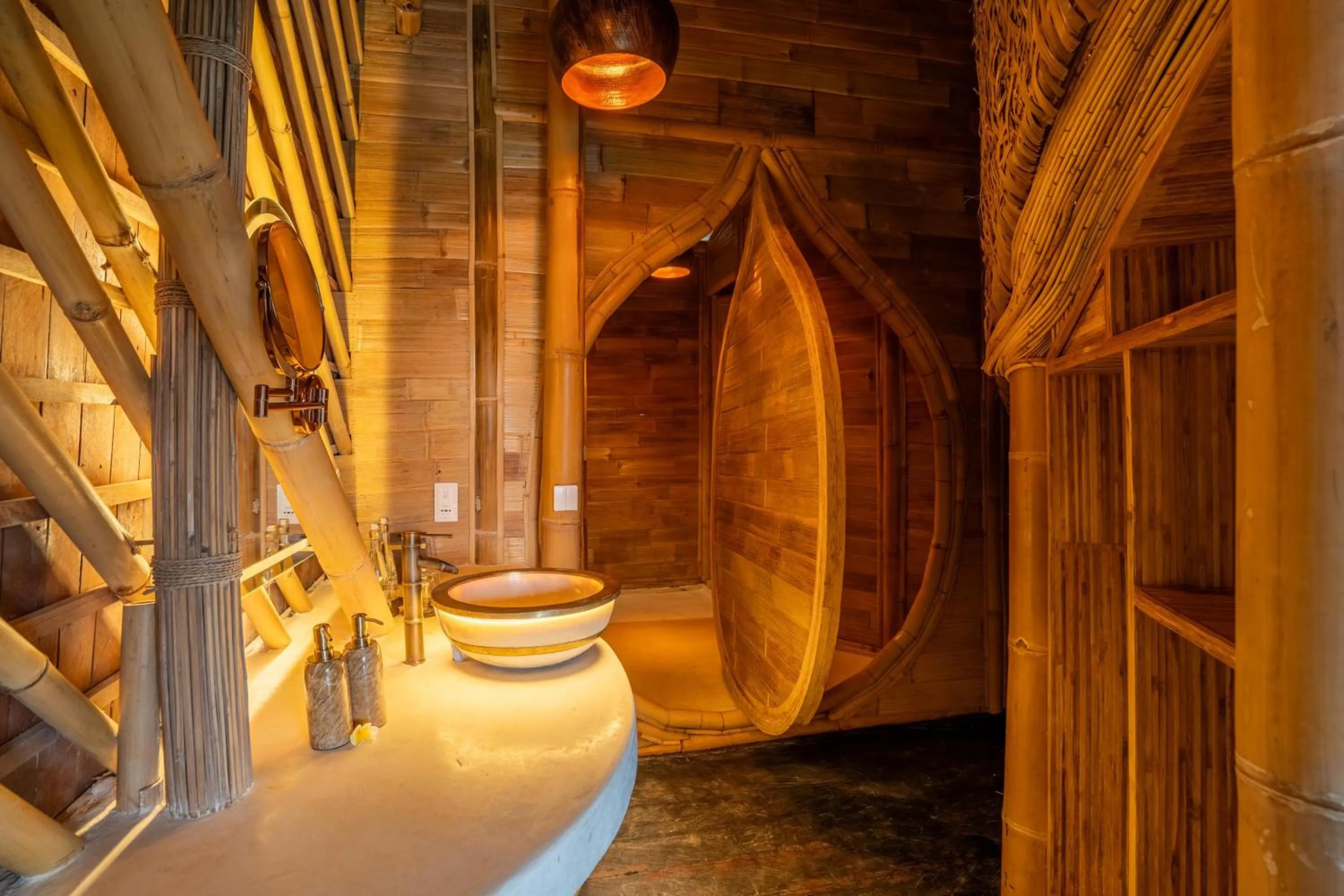 Bathroom in Bambootel Sawah View