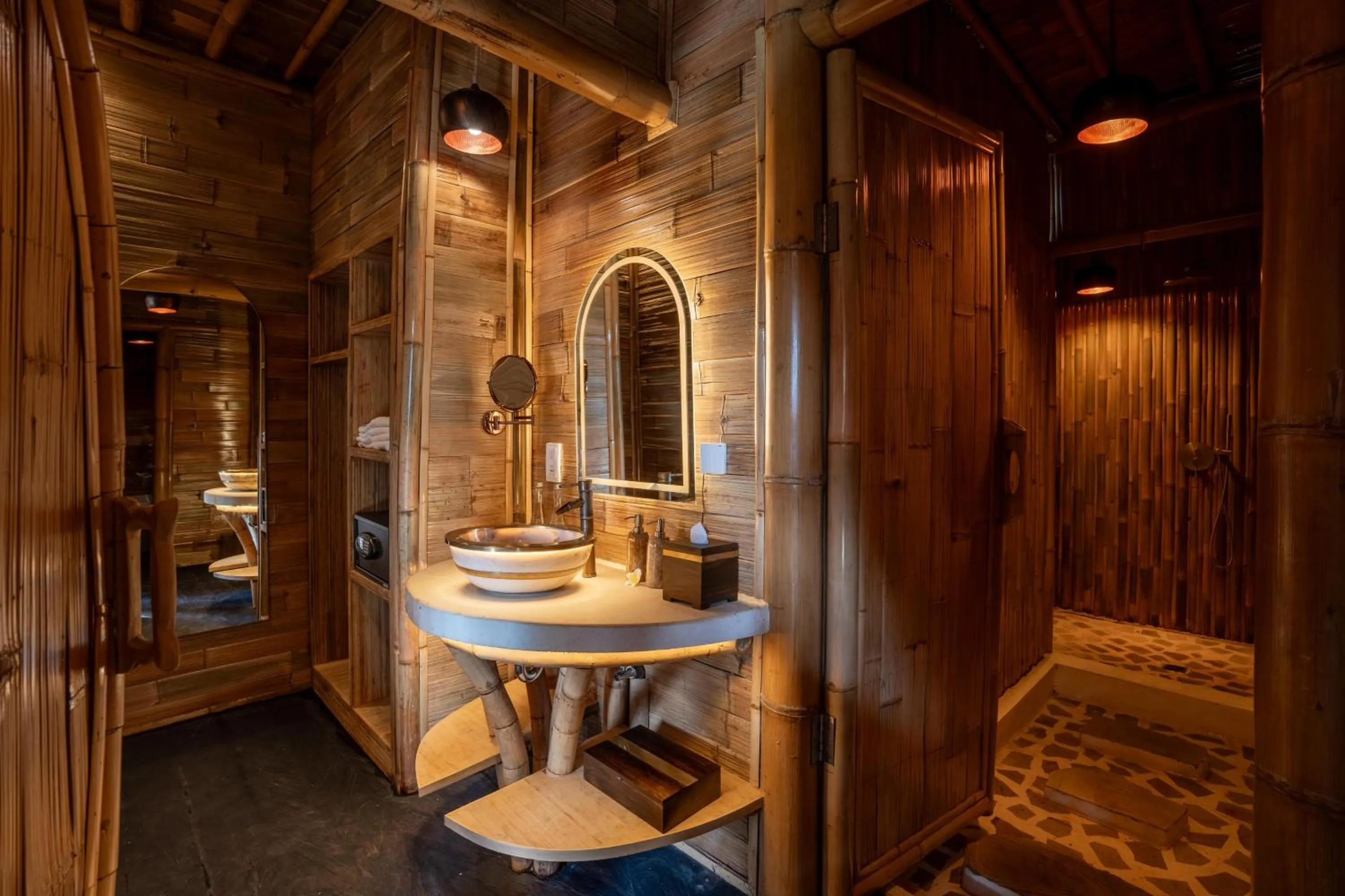 Bathroom in Bambootel Sawah View