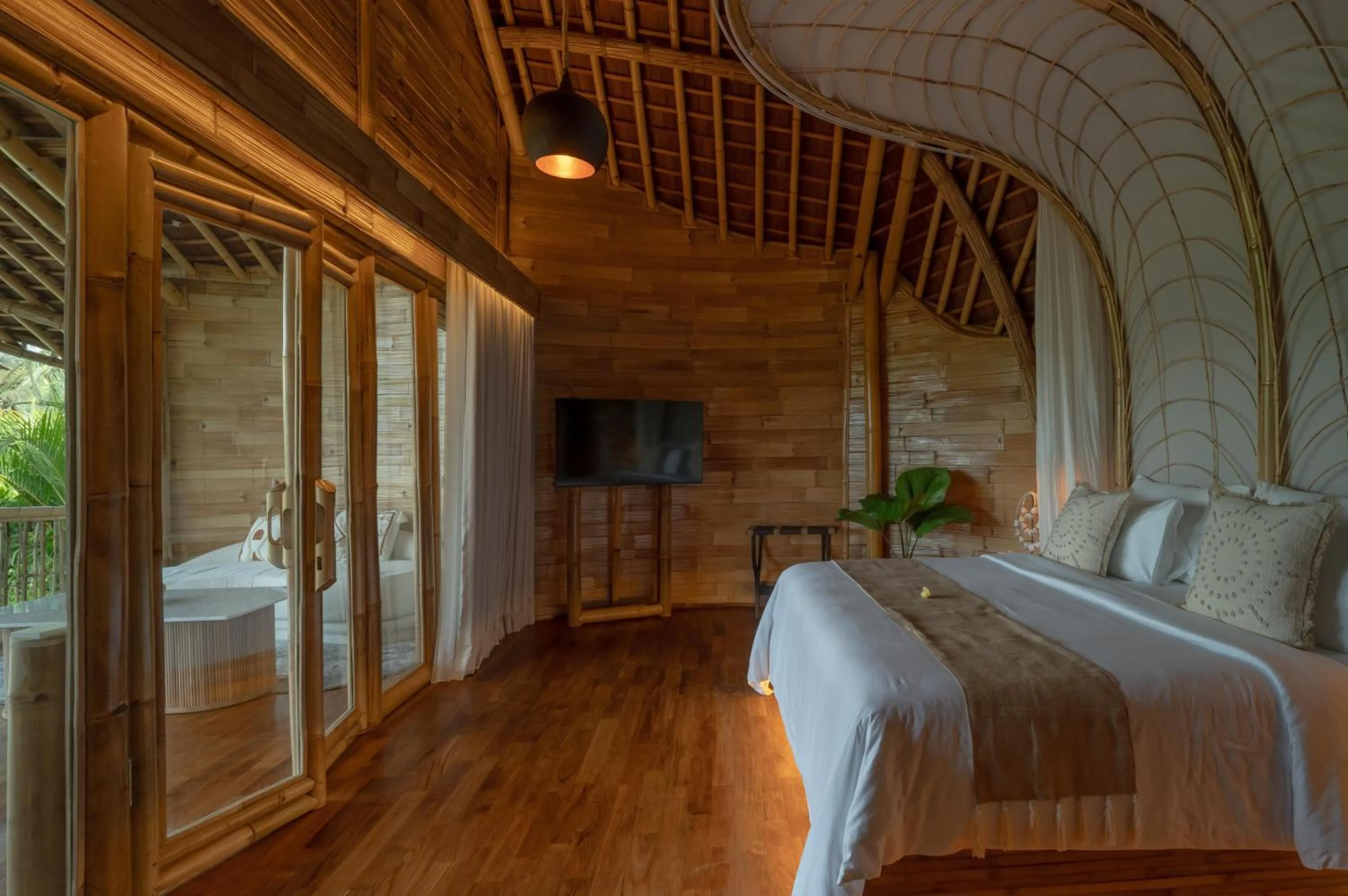 Bed in Bambootel Sawah View