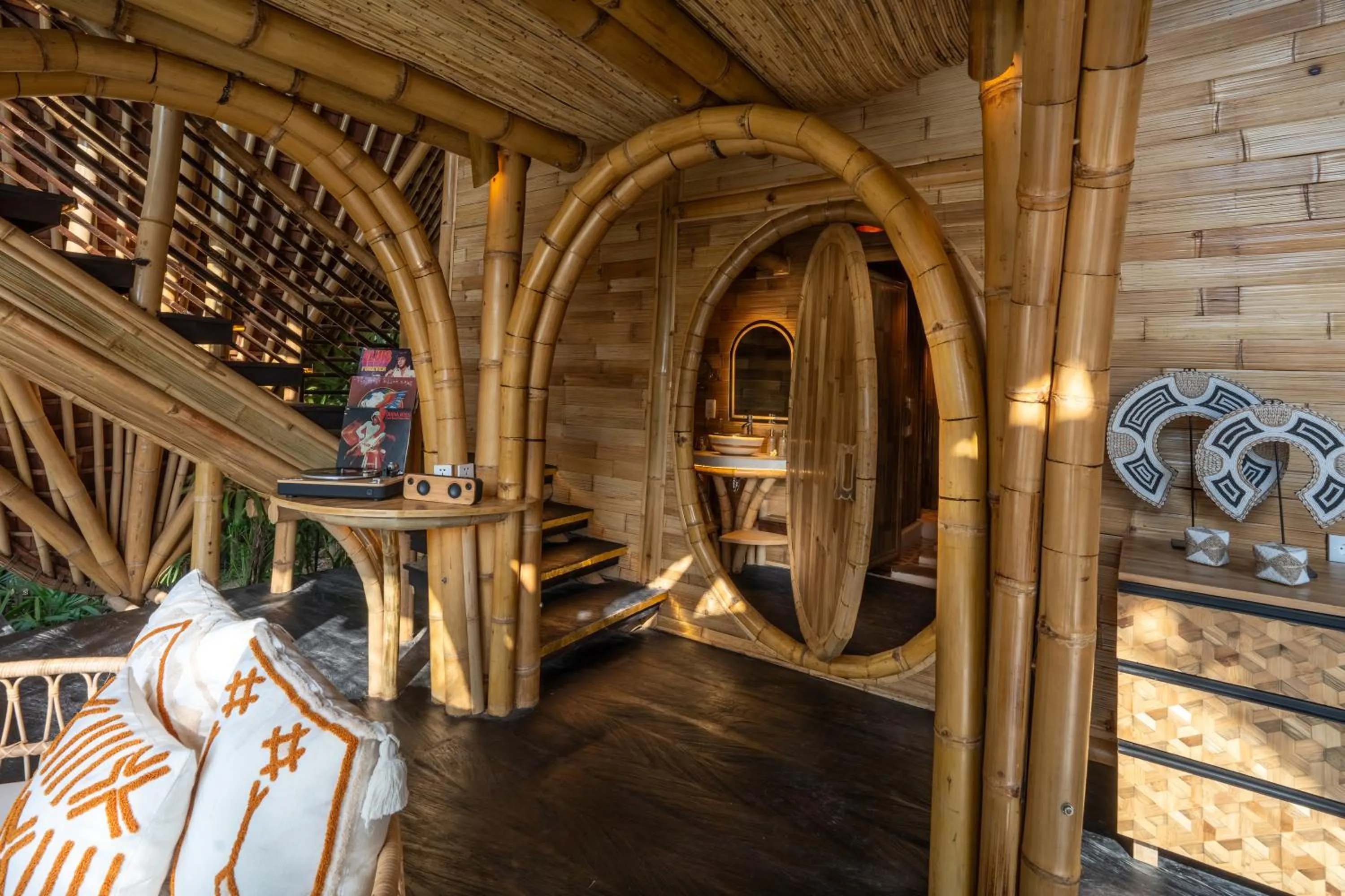 Living room in Bambootel Sawah View