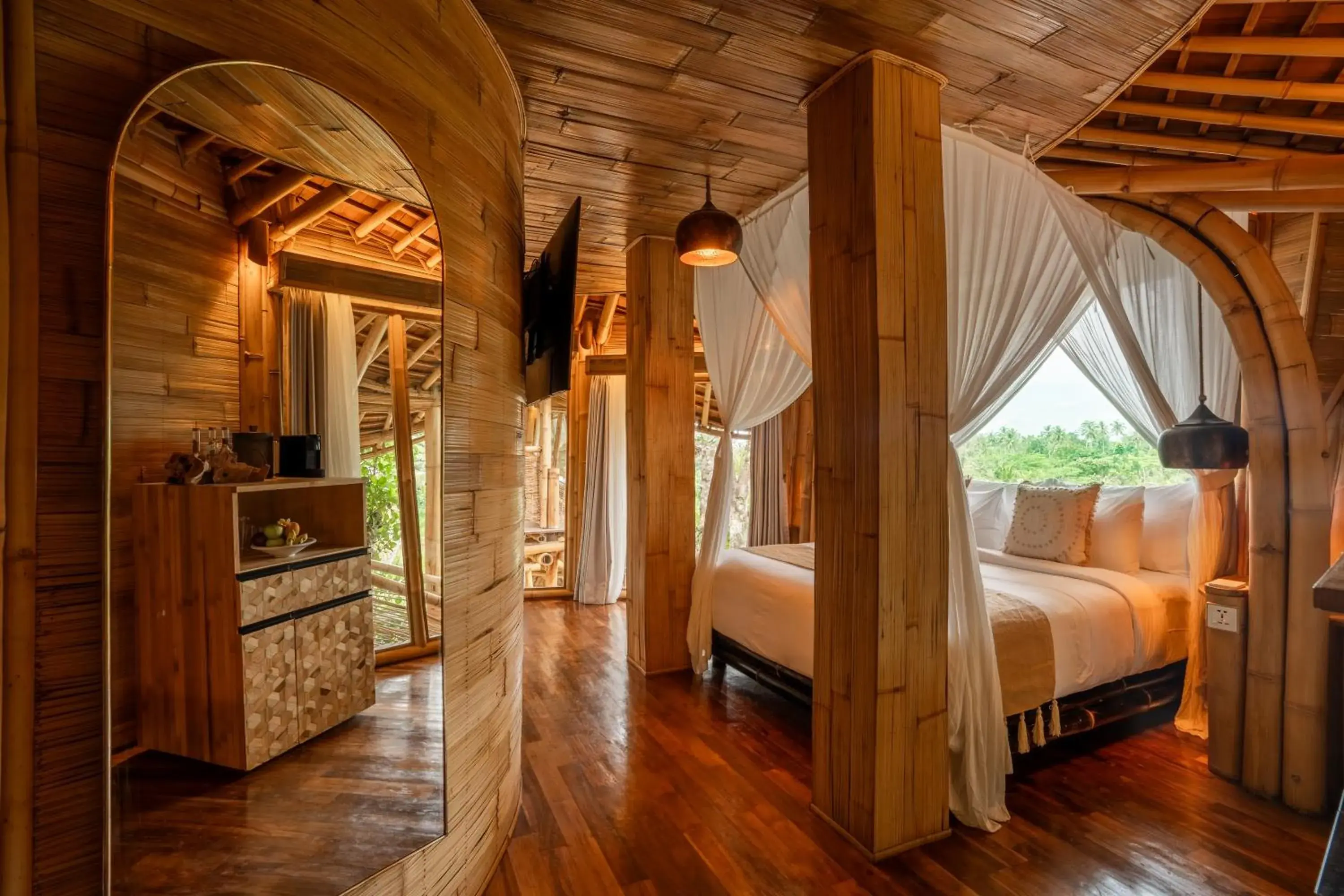 TV and multimedia, Bed in Bambootel Sawah View TV and multimedia, Bed in Bambootel Sawah View