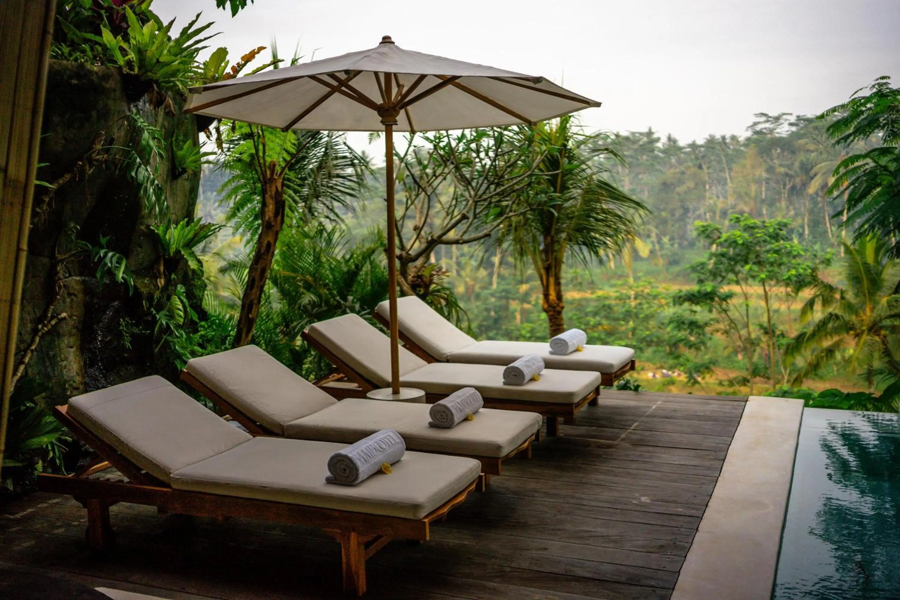 Pool view in Bambootel Sawah View