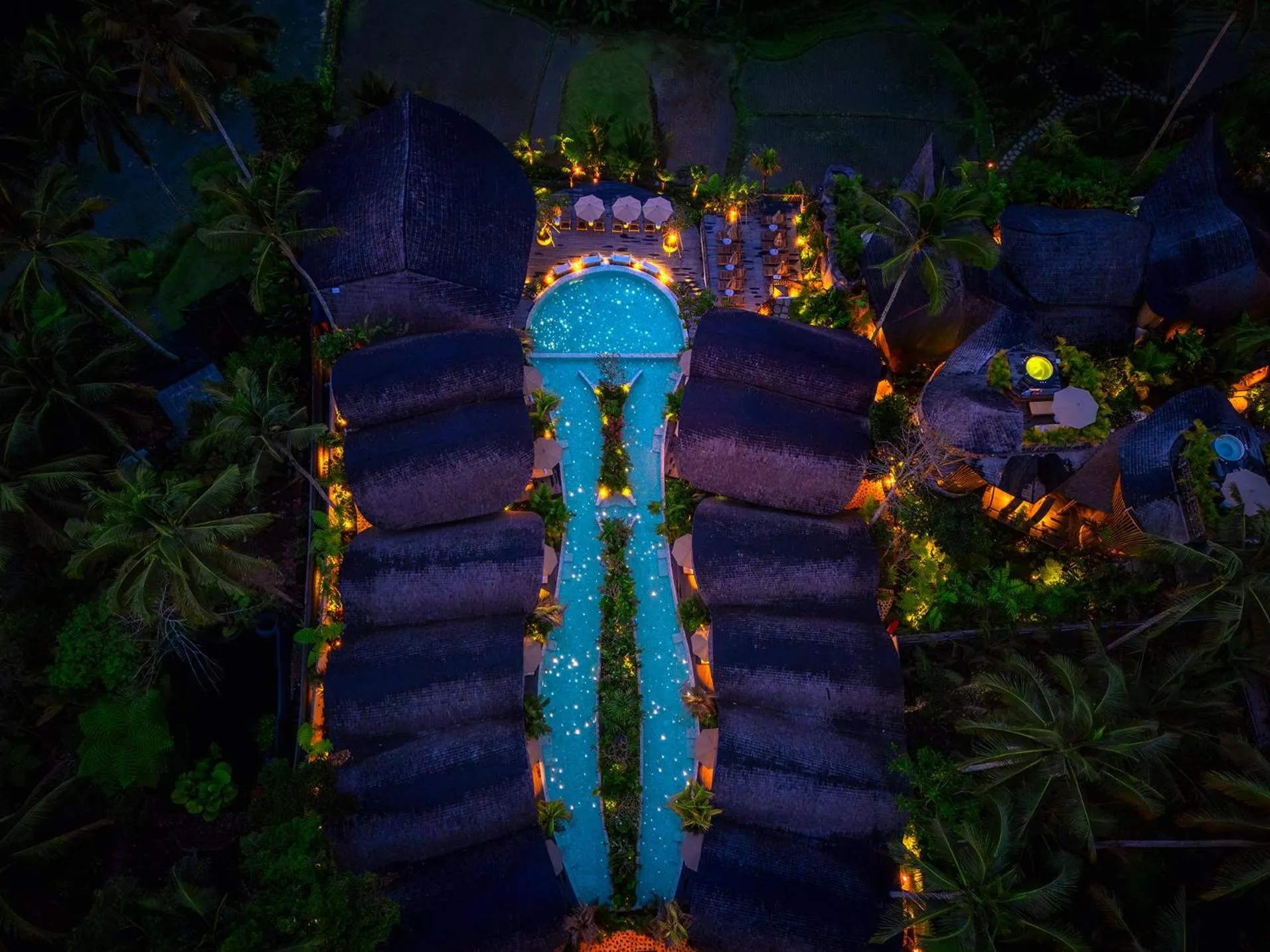 Pool view in Bambootel Sawah View