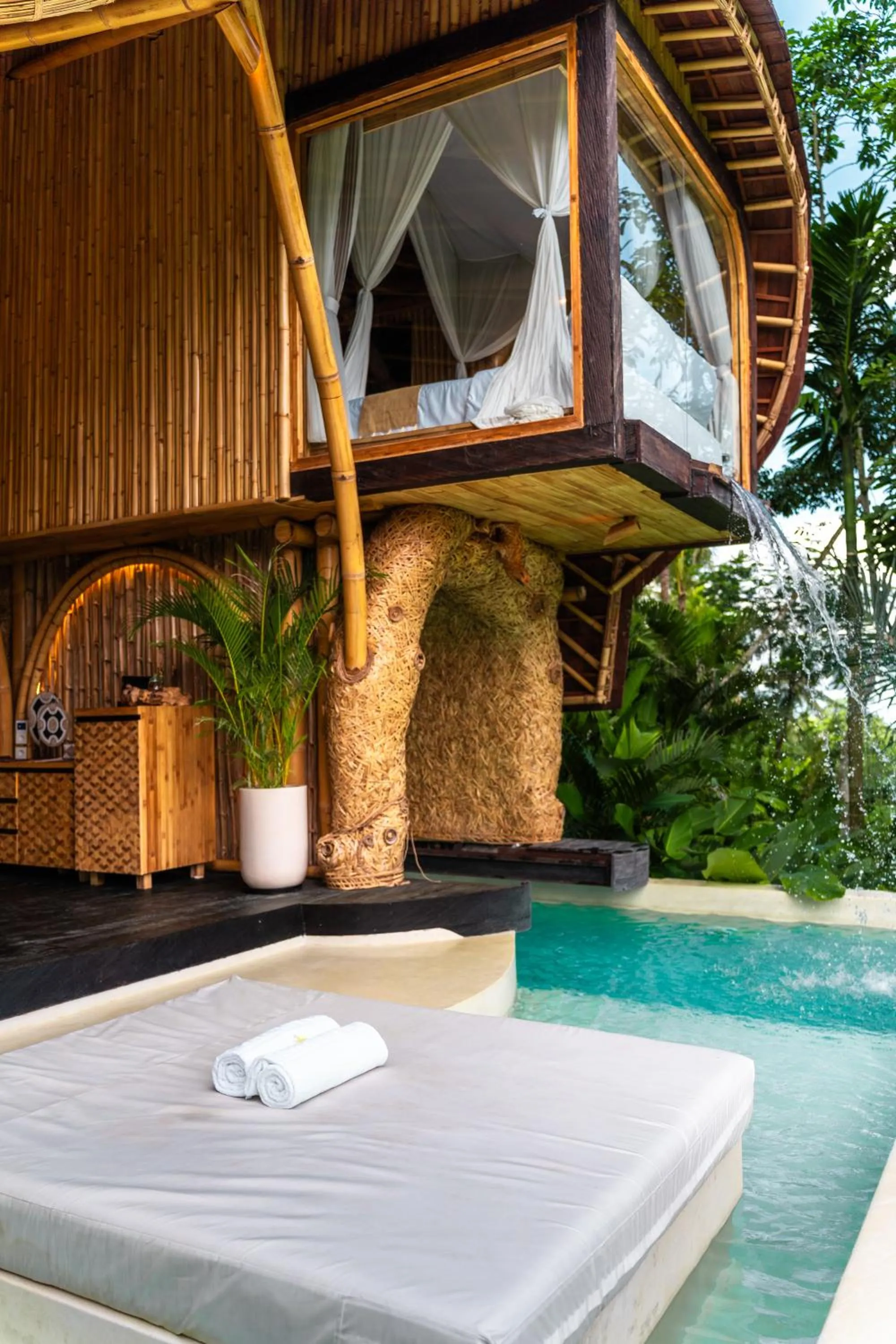 Pool view in Bambootel Sawah View