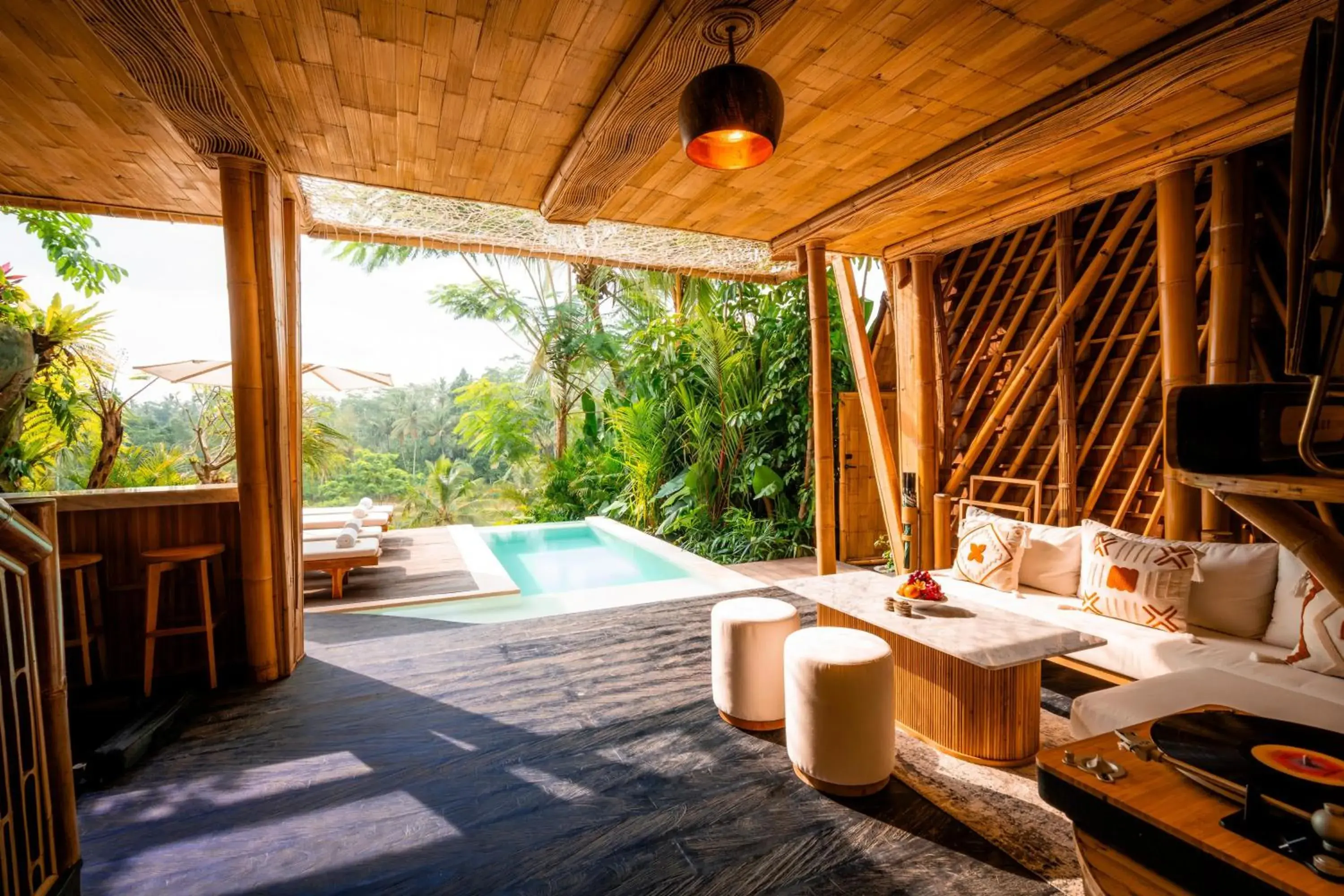 Swimming pool in Bambootel Sawah View Swimming pool in Bambootel Sawah View