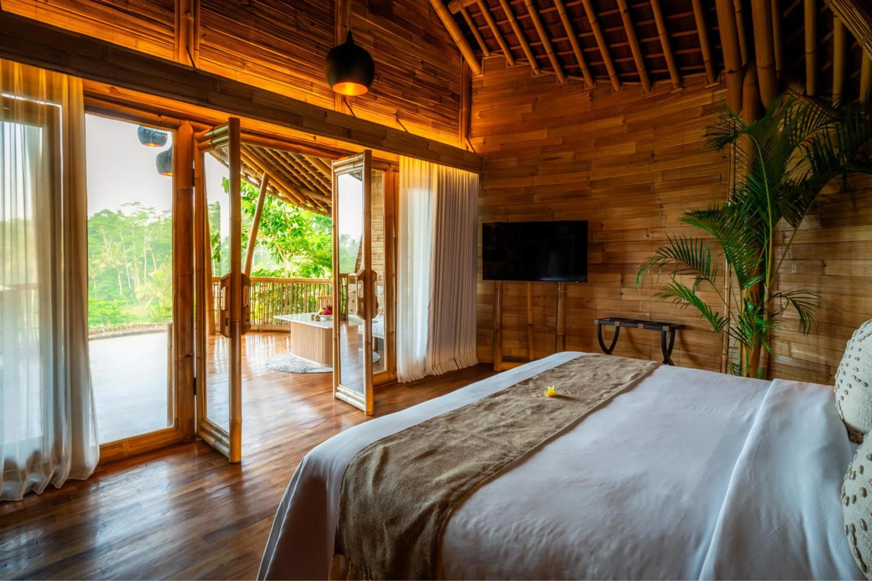 Bed in Bambootel Sawah View