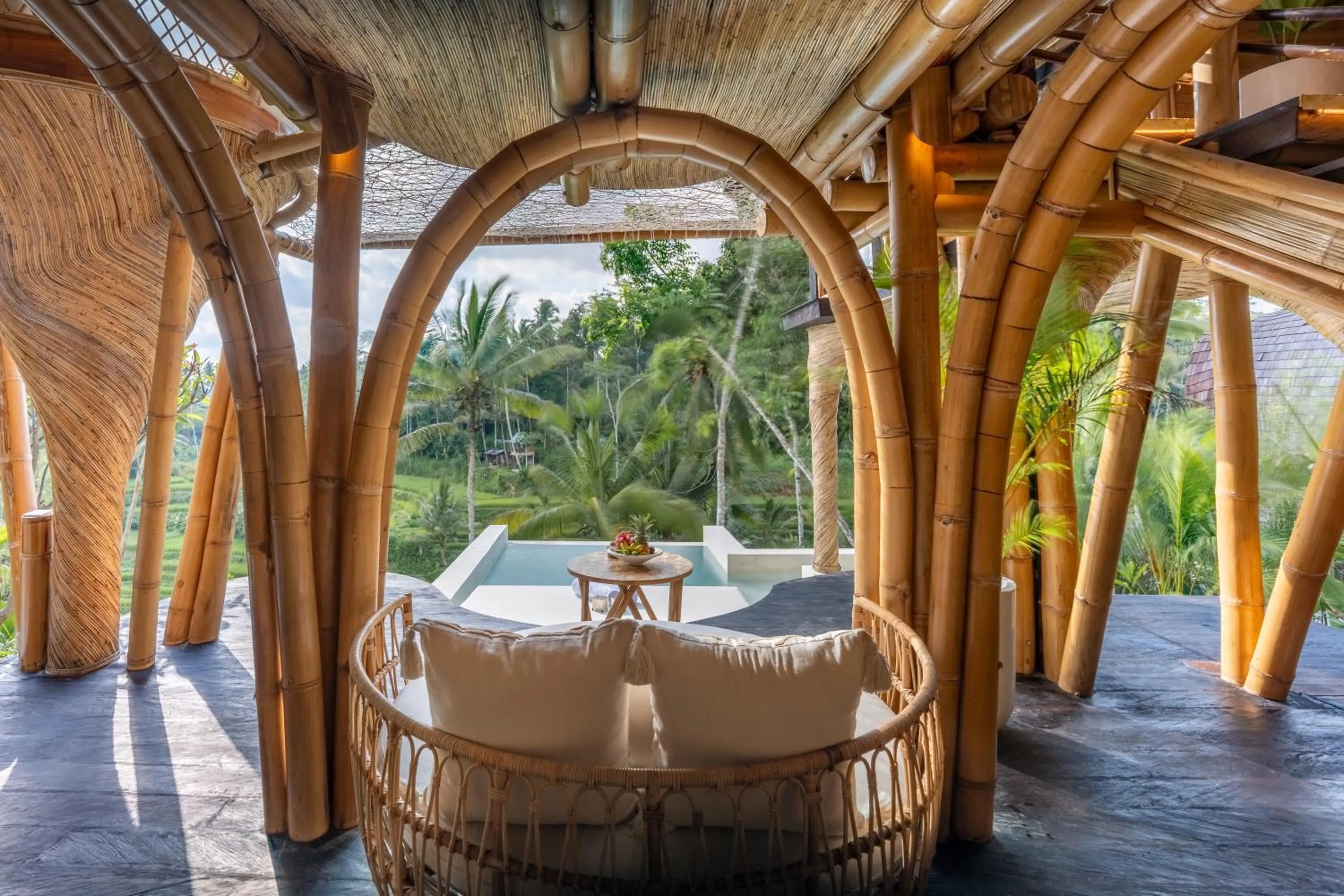 Living room in Bambootel Sawah View