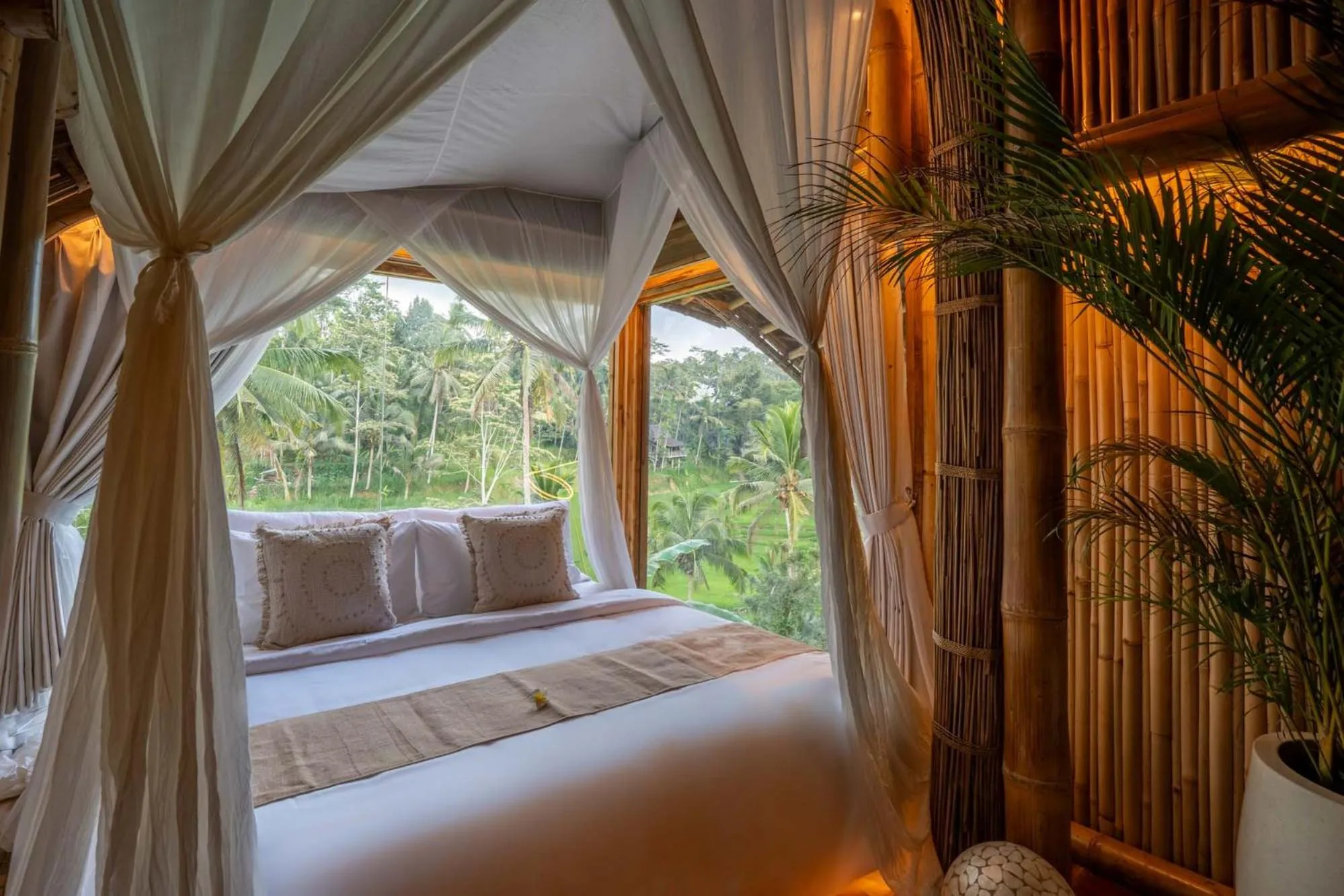 Bed in Bambootel Sawah View