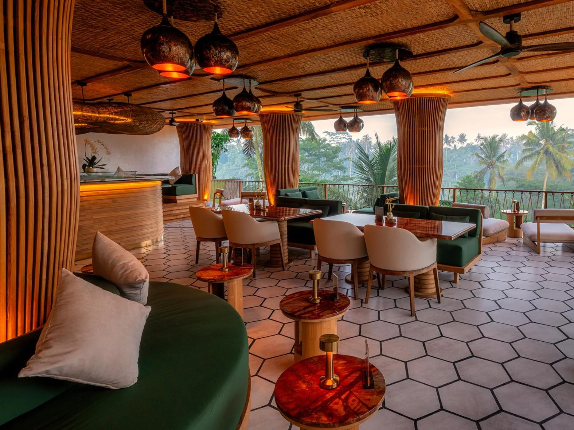 Lounge or bar in Bambootel Sawah View