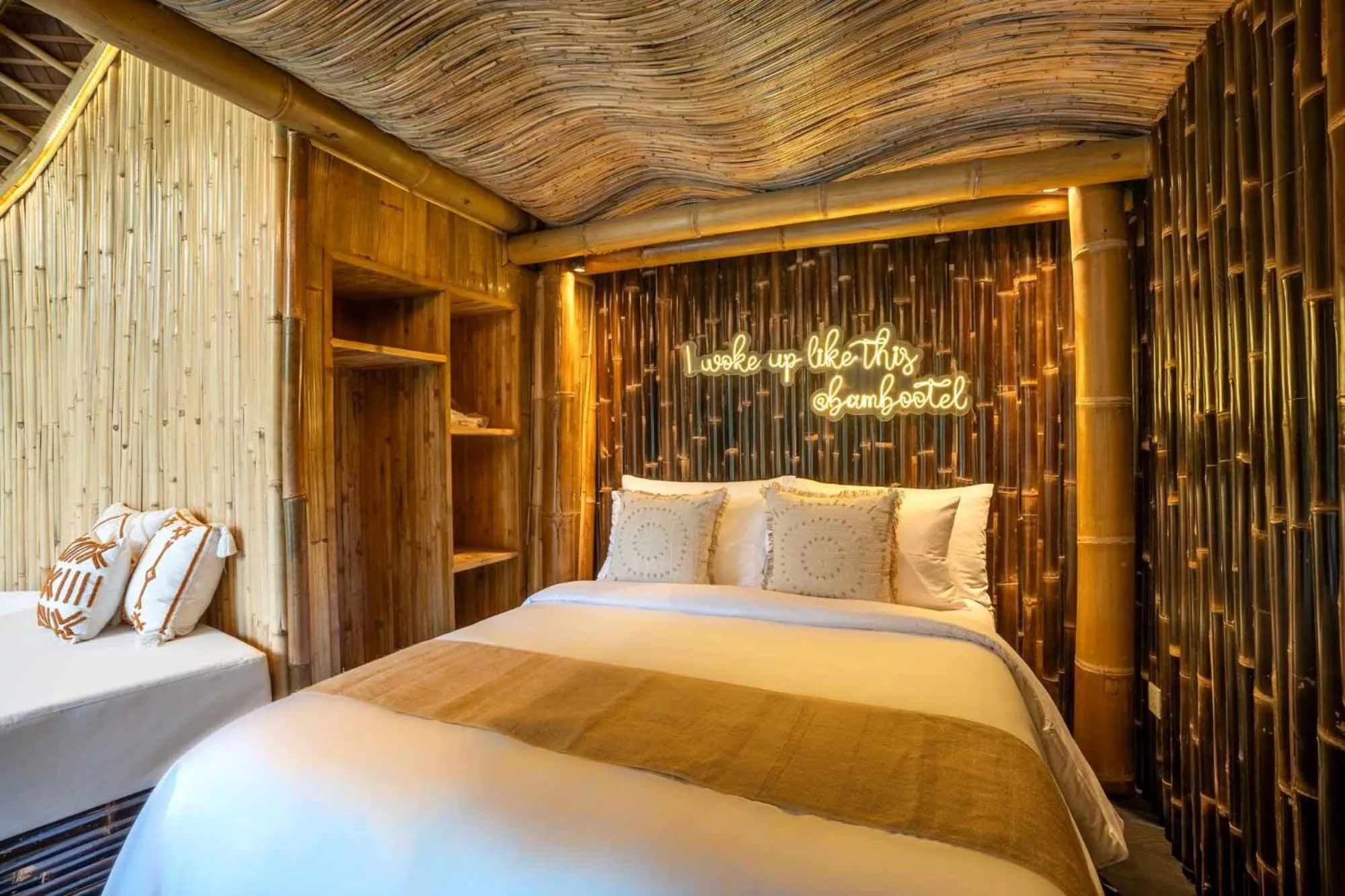 Bed in Bambootel Sawah View