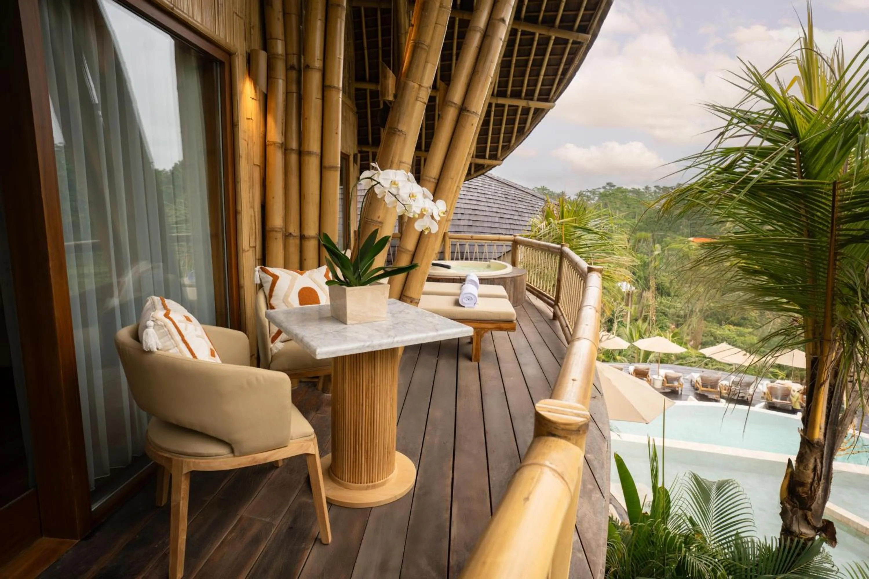 Balcony/Terrace in Bambootel Sawah View