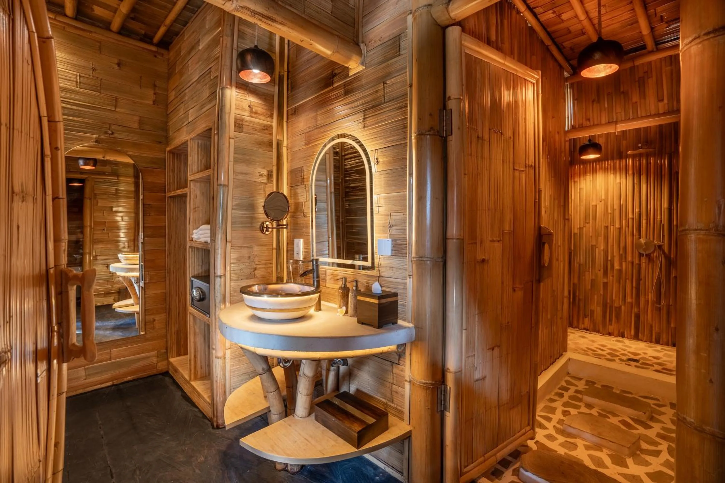 Bathroom in Bambootel Sawah View