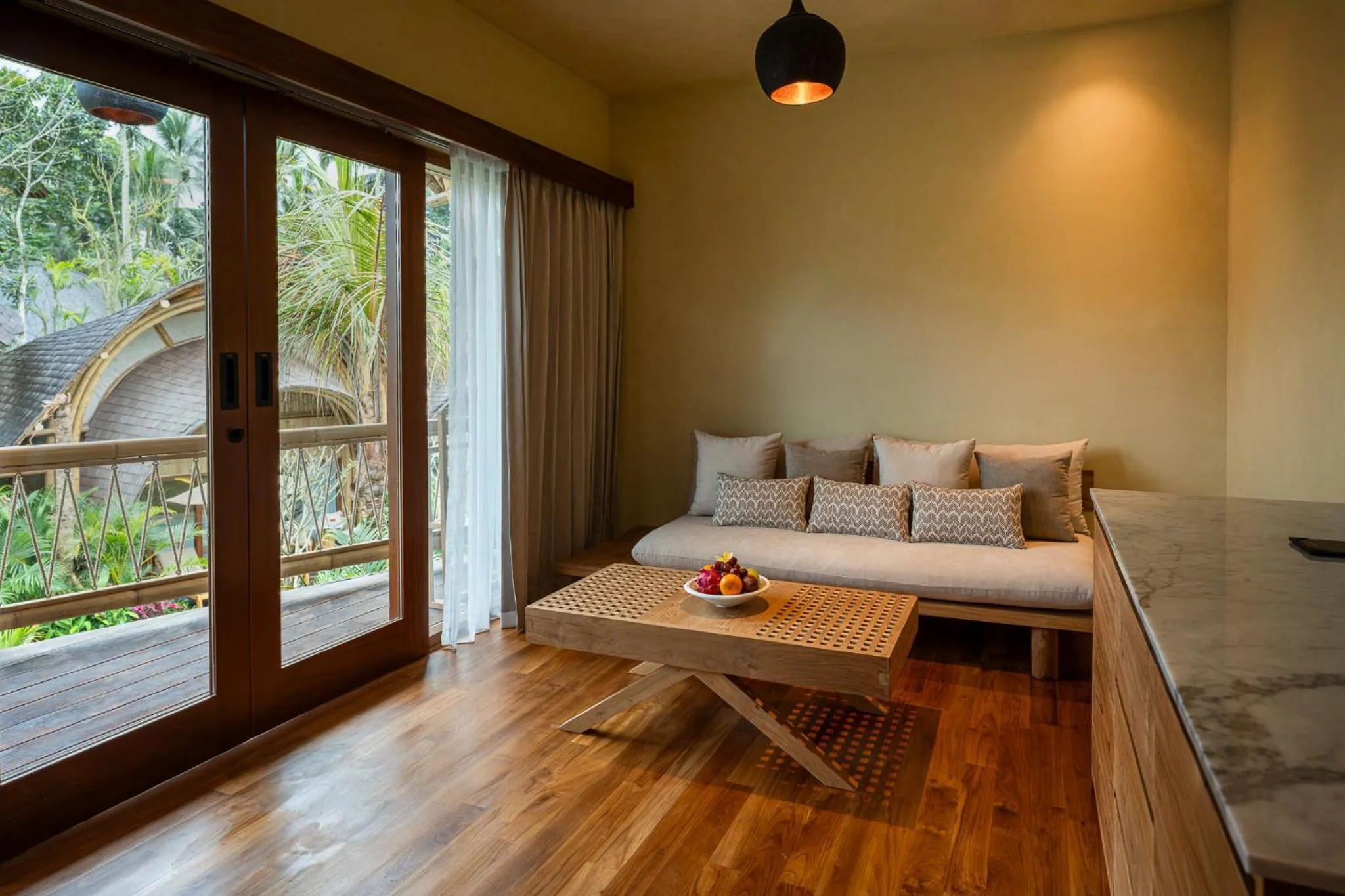 Living room in Bambootel Sawah View