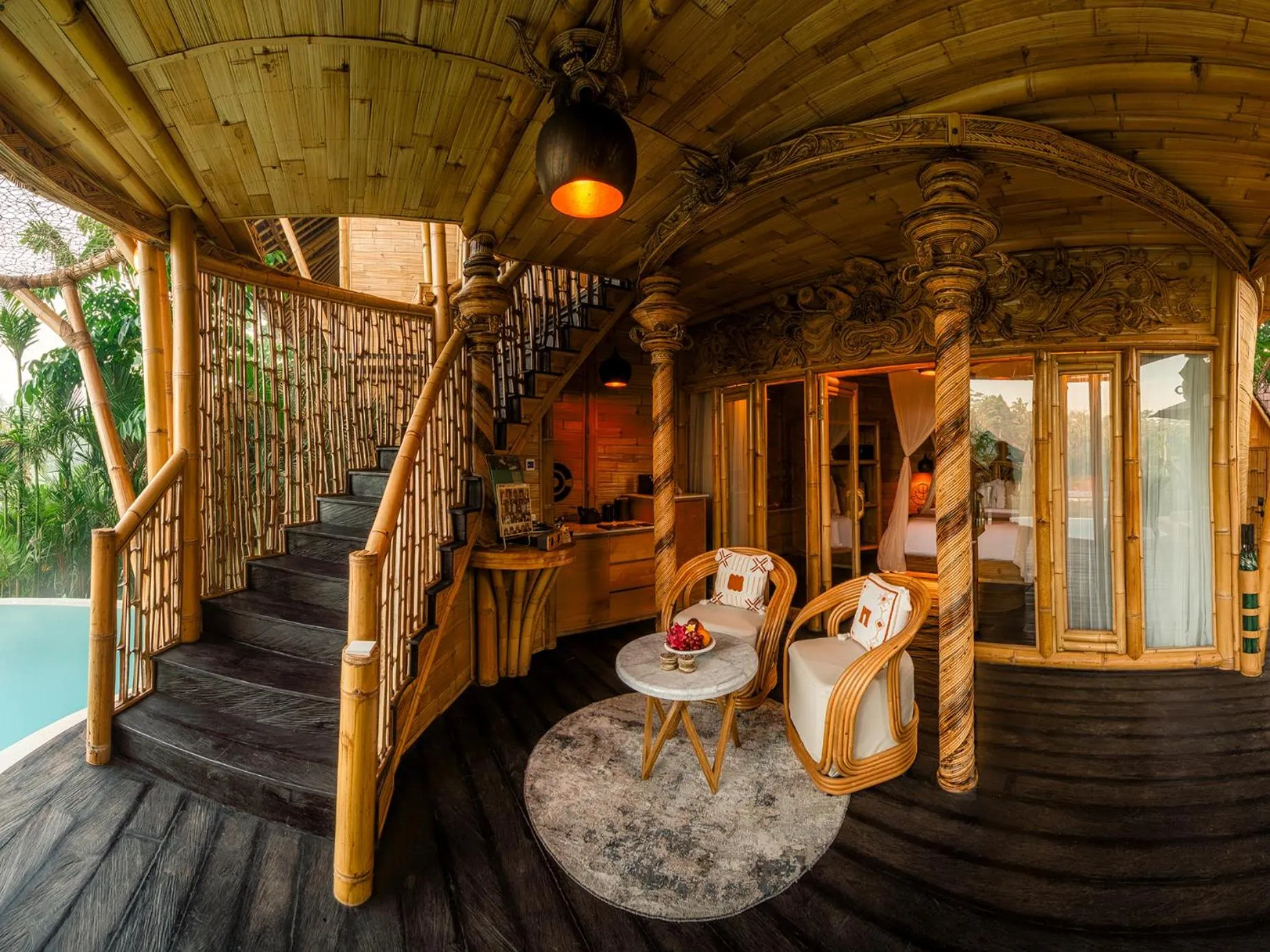 Living room in Bambootel Sawah View