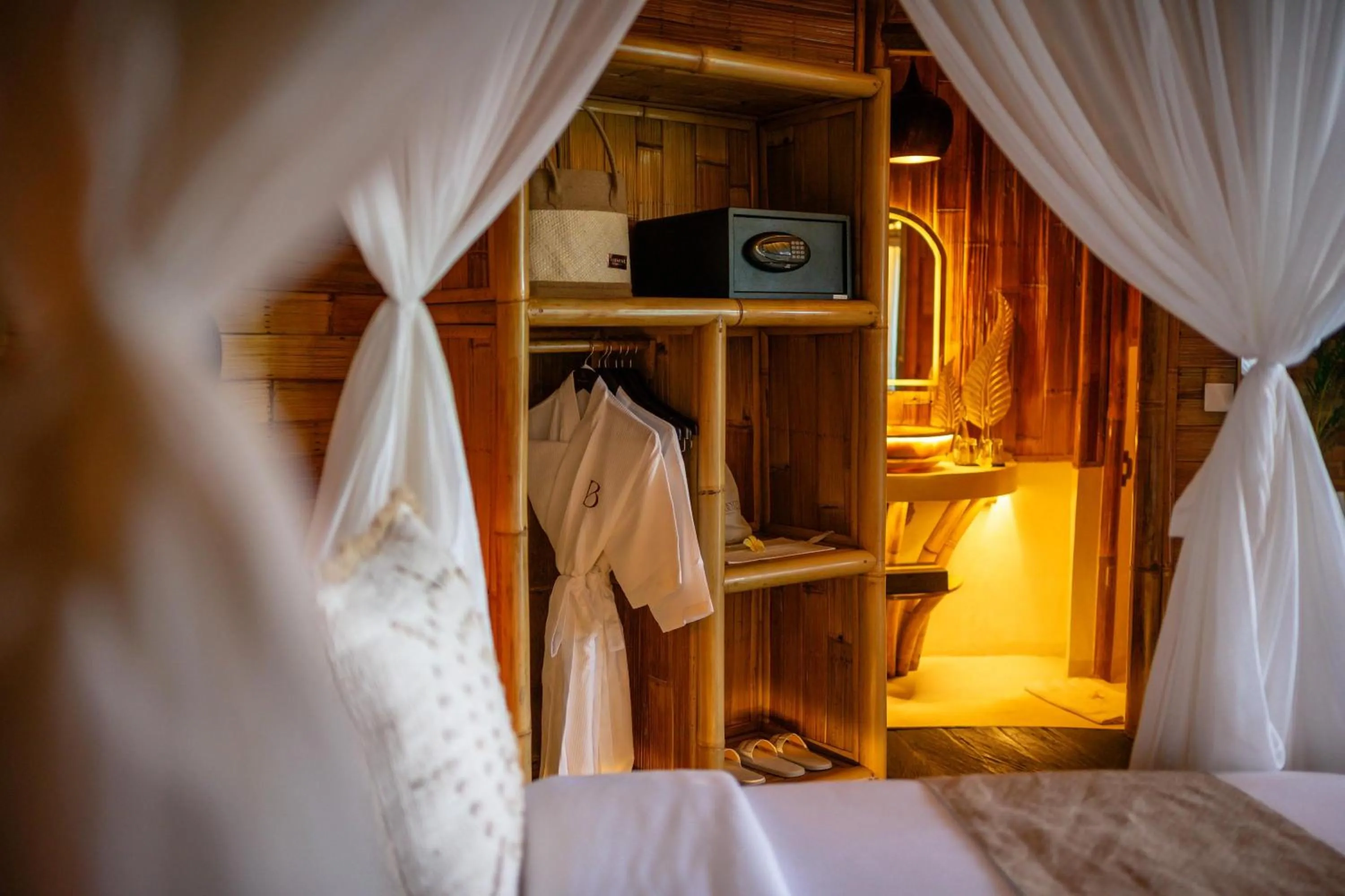 Bed in Bambootel Sawah View