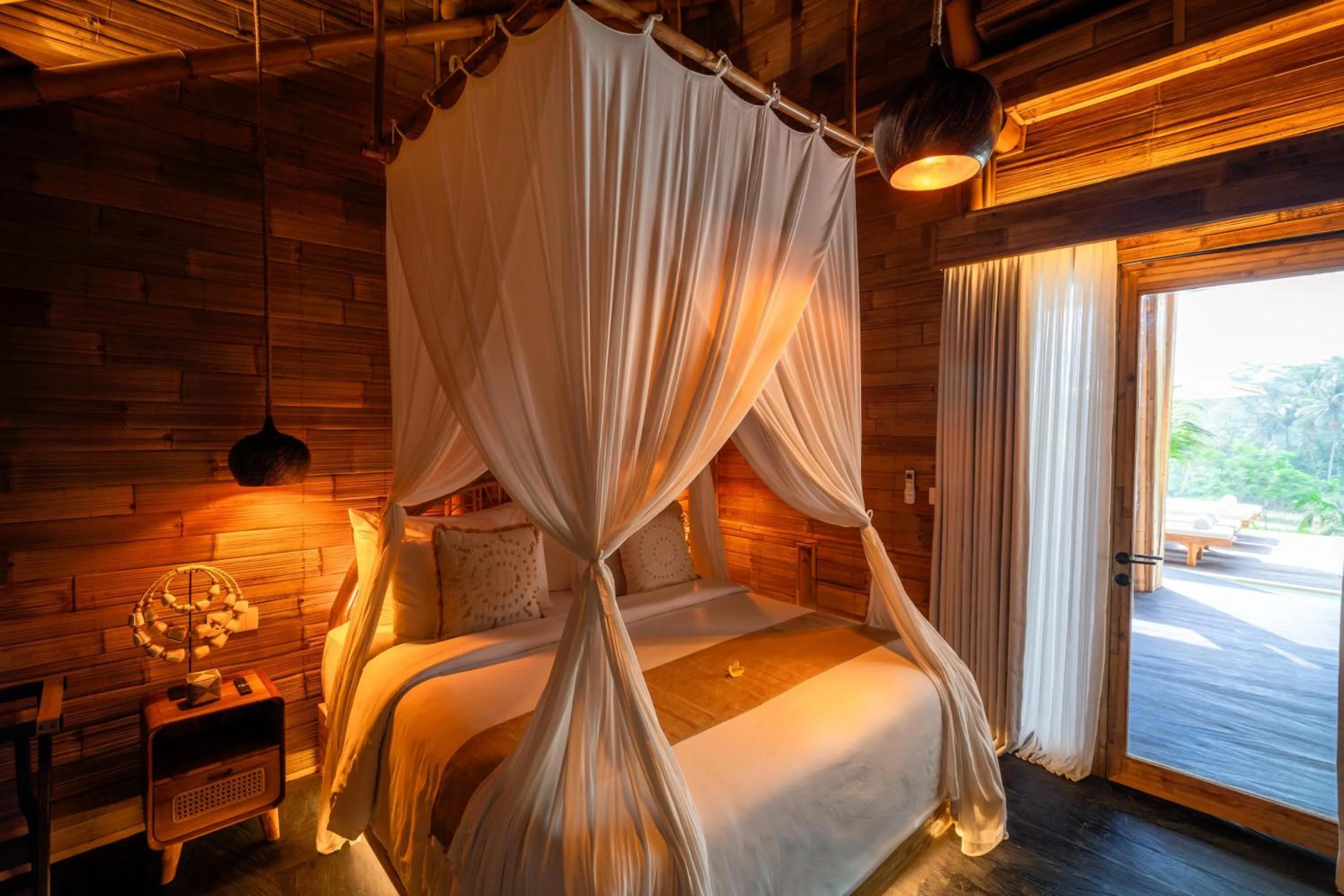 Bed in Bambootel Sawah View