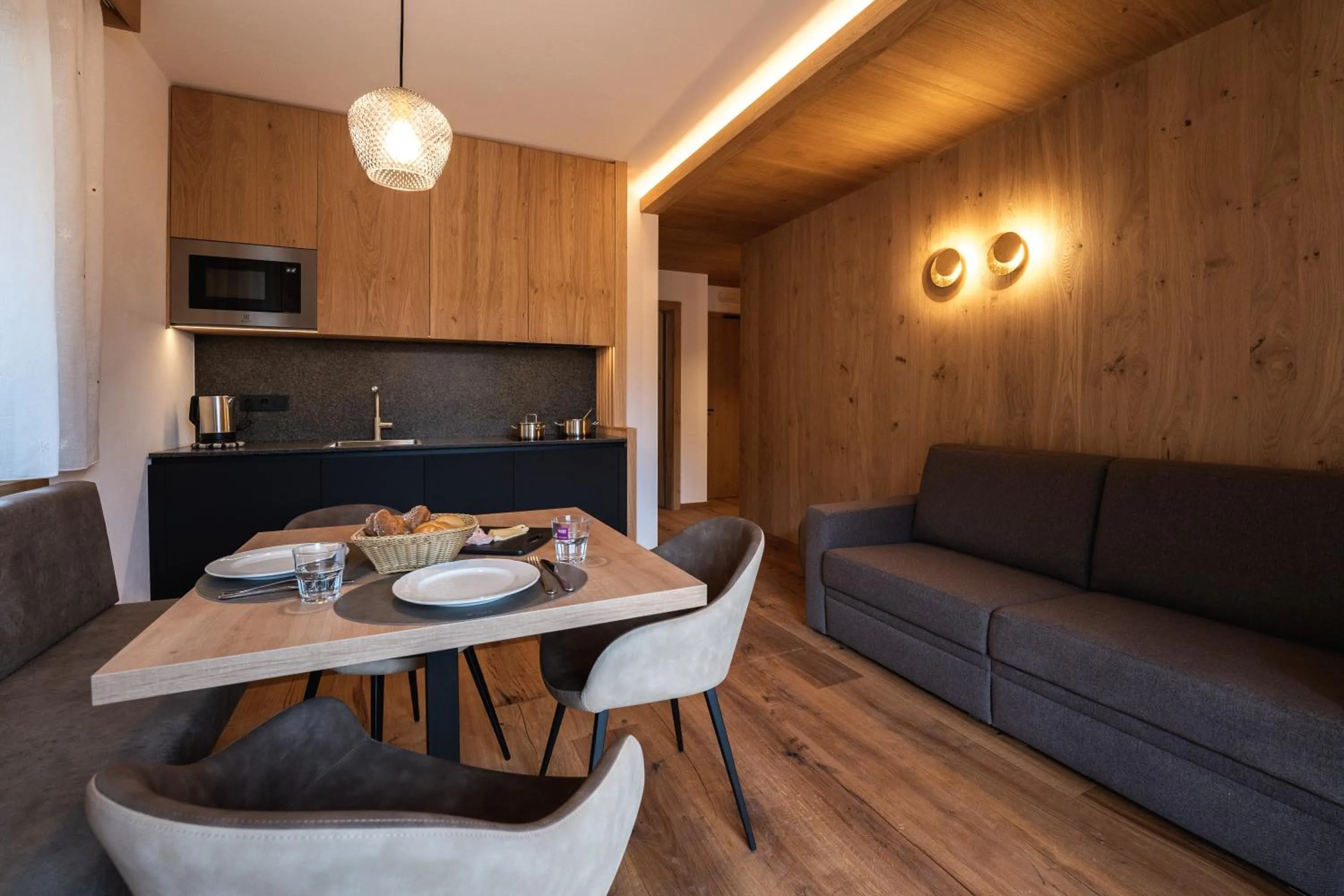 Kitchen or kitchenette in Aparthotel Zum Schlössl