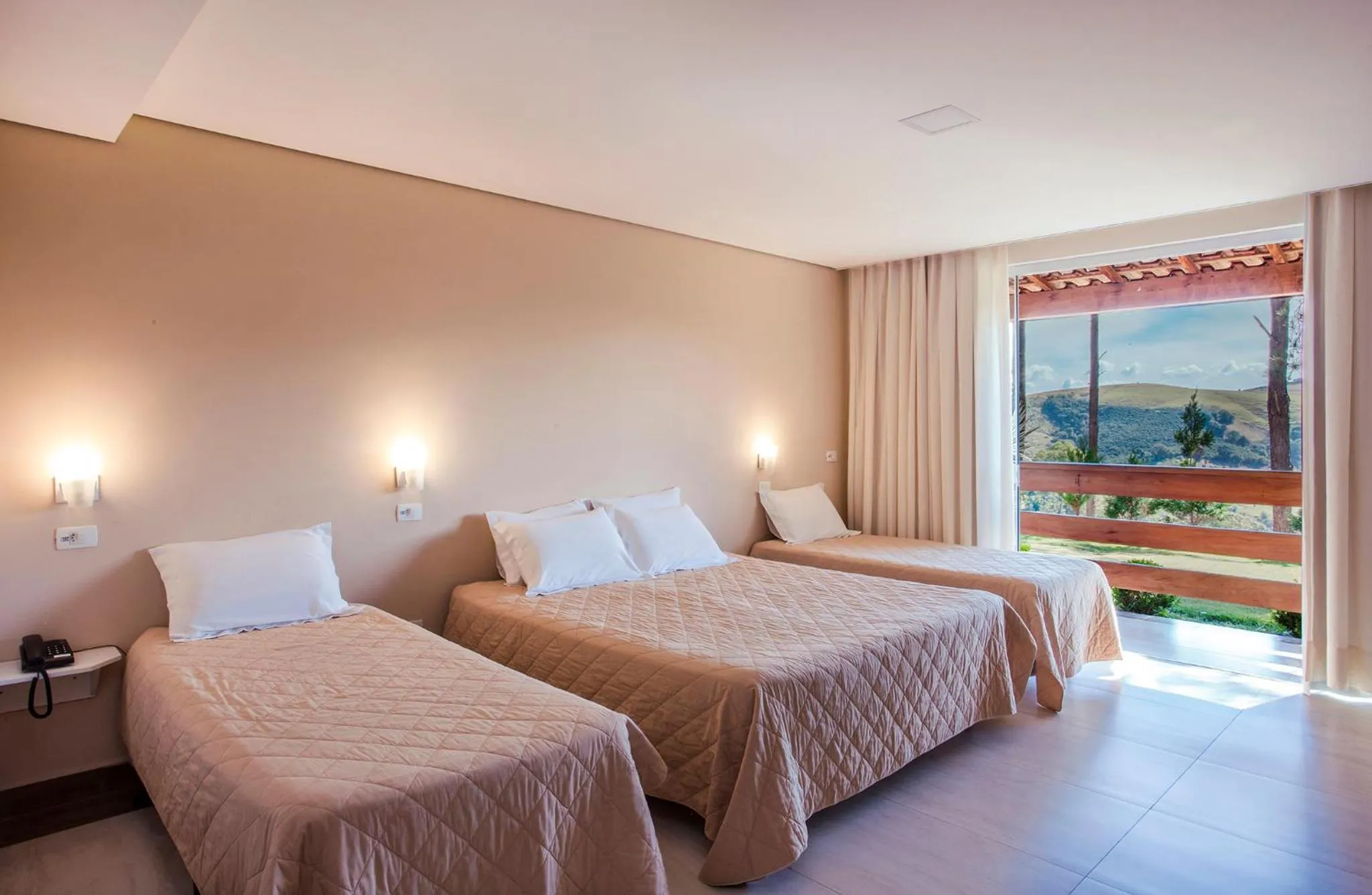 Bed in Guarany Eco Resort