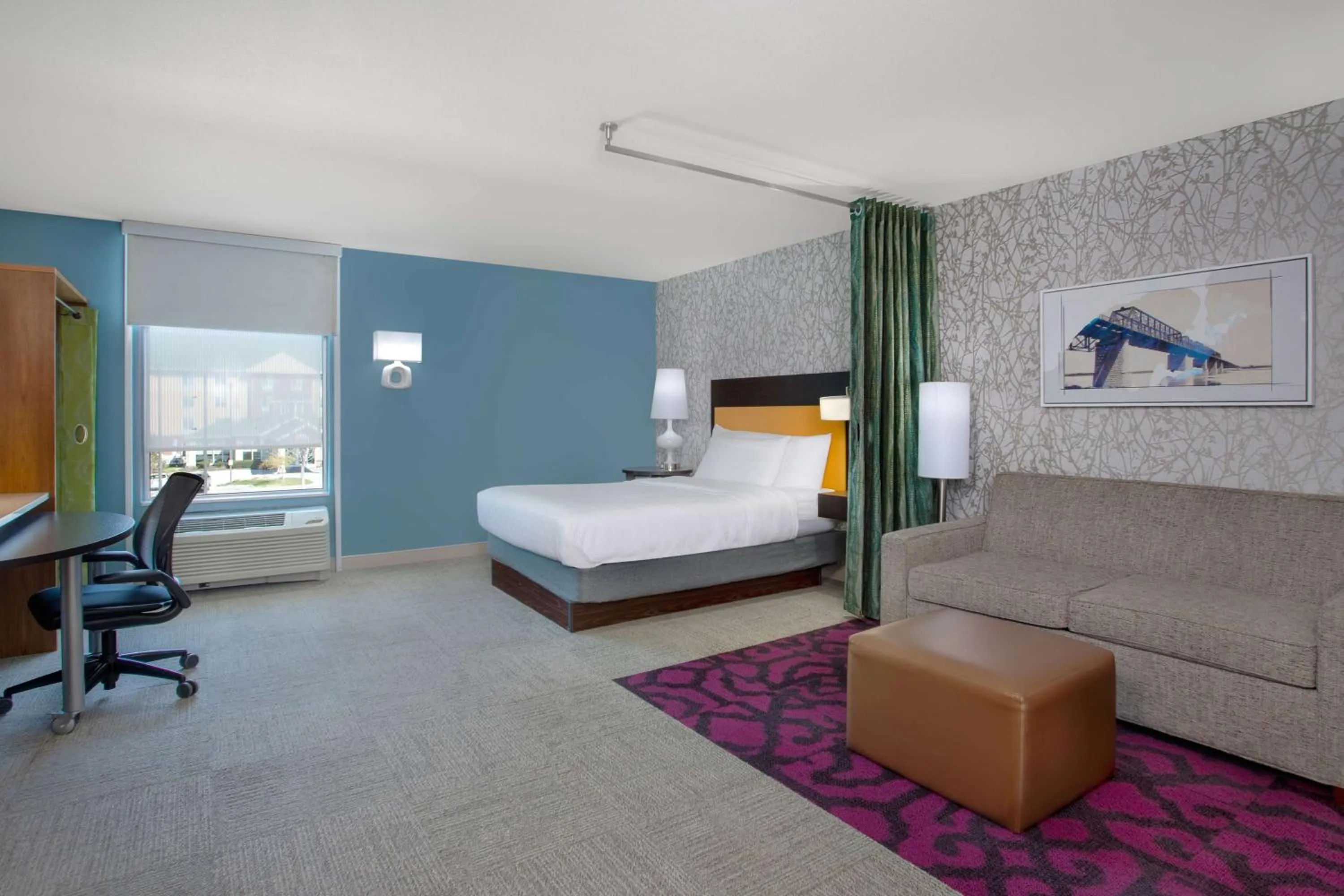 Living room, Bed in Home2 Suites By Hilton Omaha West