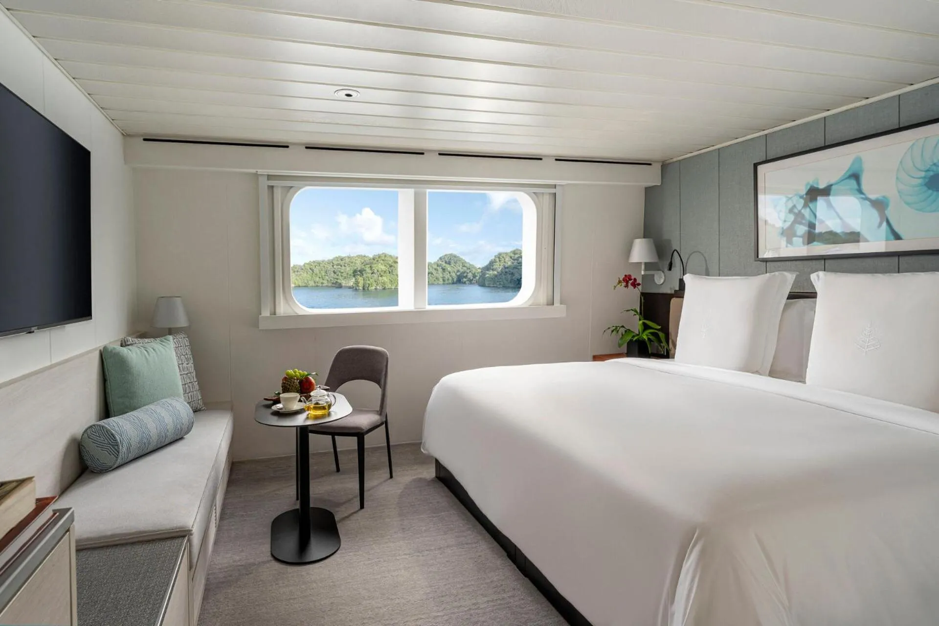 Bedroom, Bed in Four Seasons Explorer Palau - Cruising Resort