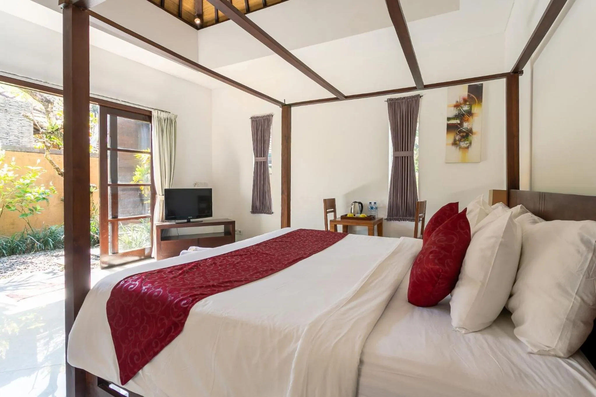 Communal lounge/ TV room, Bed in Sukanami Villa Ubud by ecommerceloka