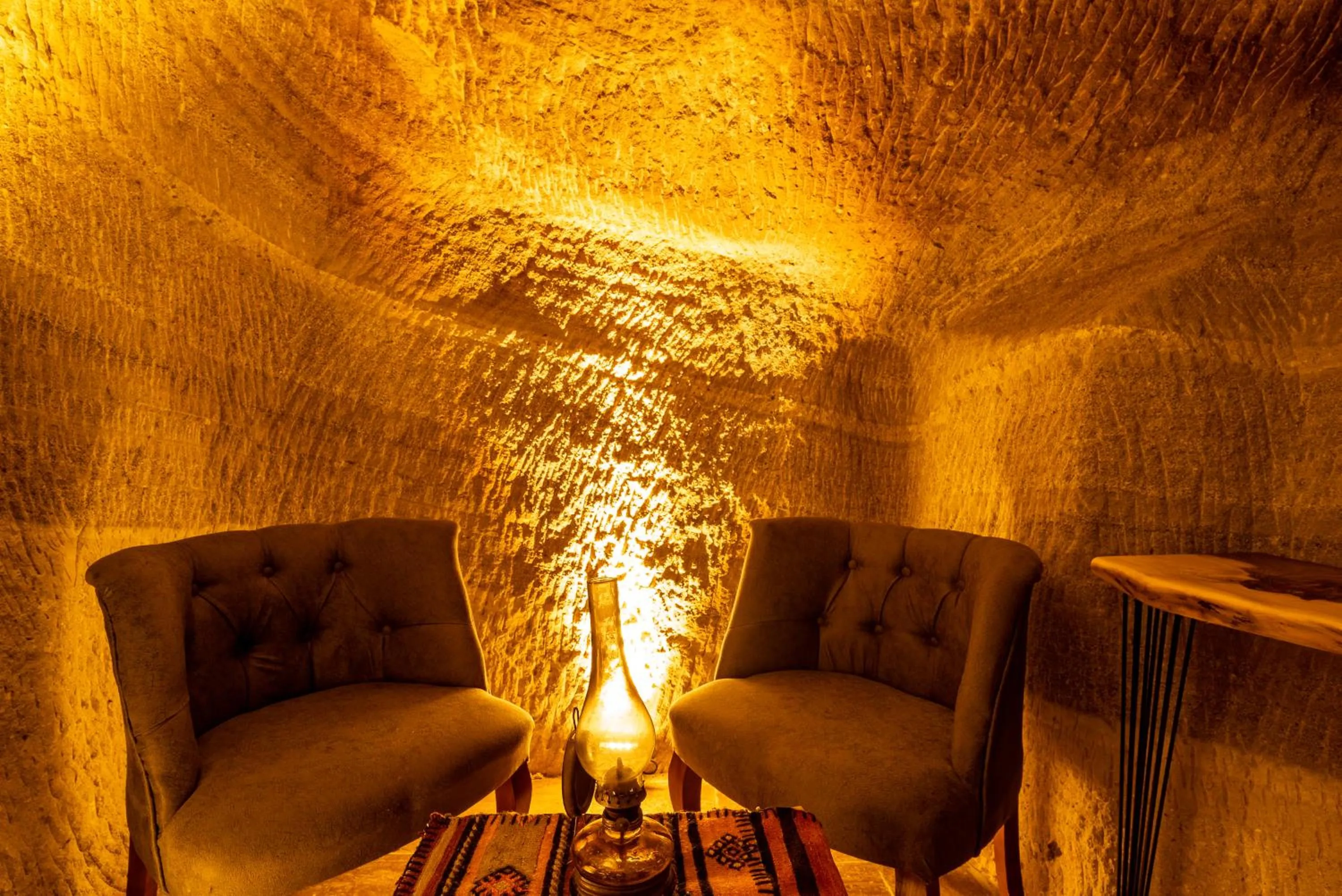 Seating area in Cappadocia Snora Cave