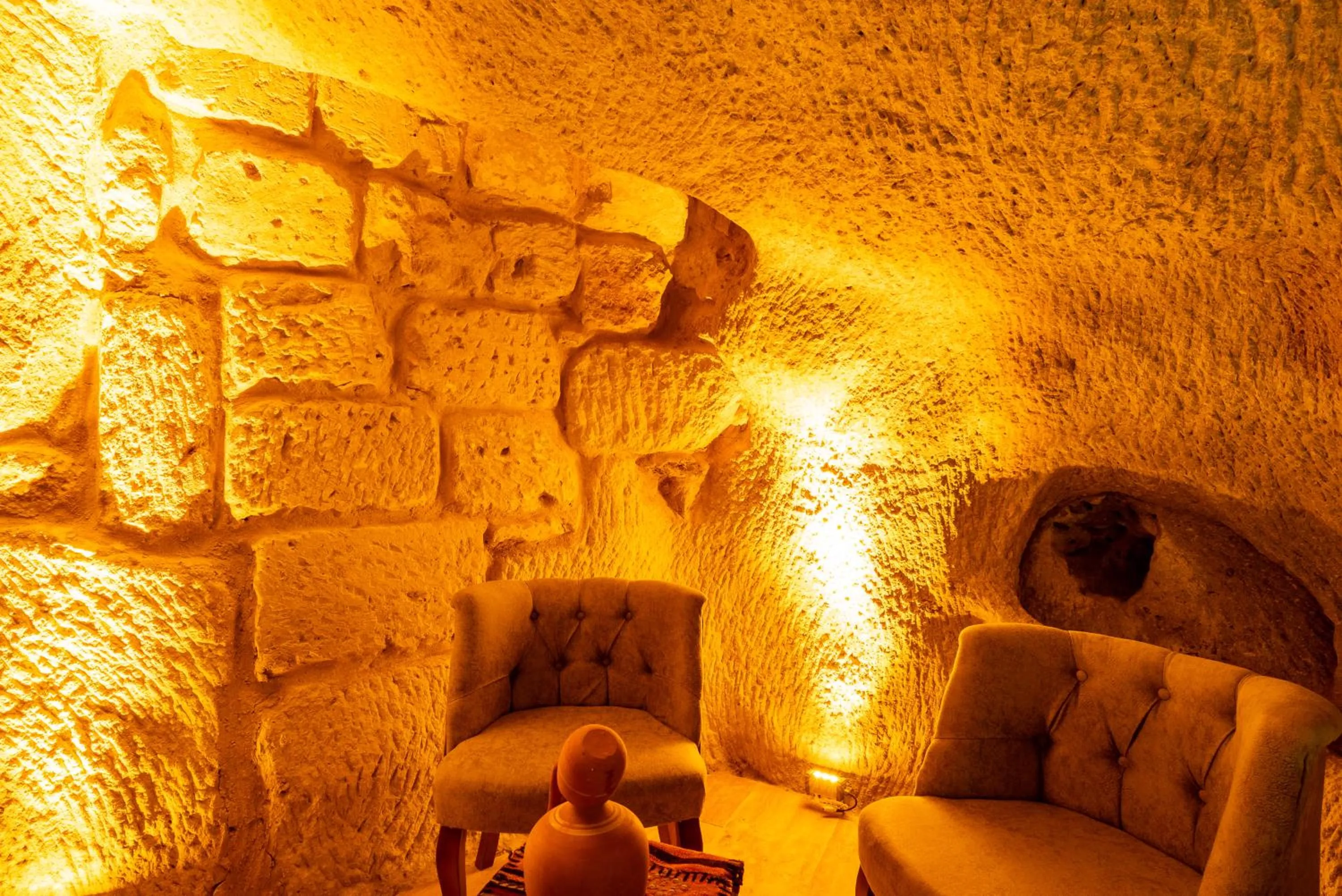 Seating area in Cappadocia Snora Cave